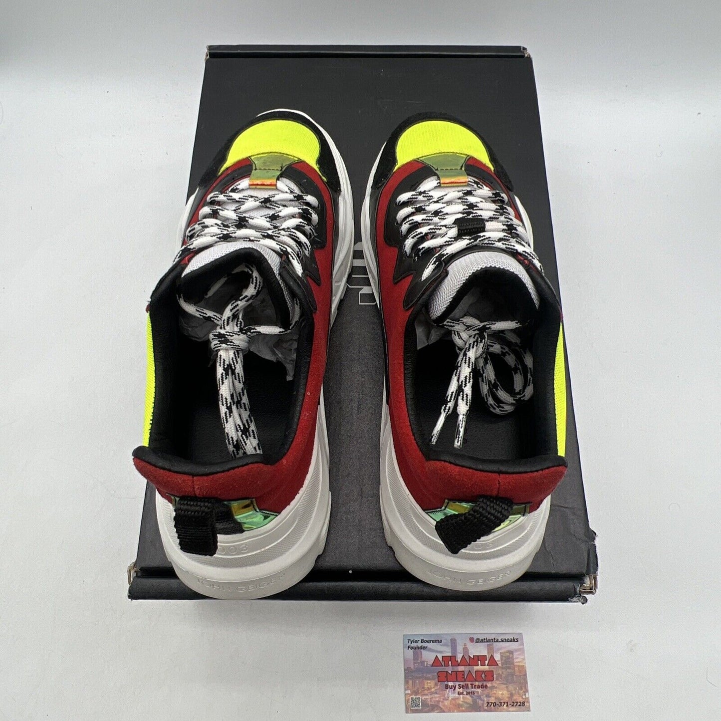 Size 9 - John Geiger 003 Black Red Volt White (JG3-RED-9)