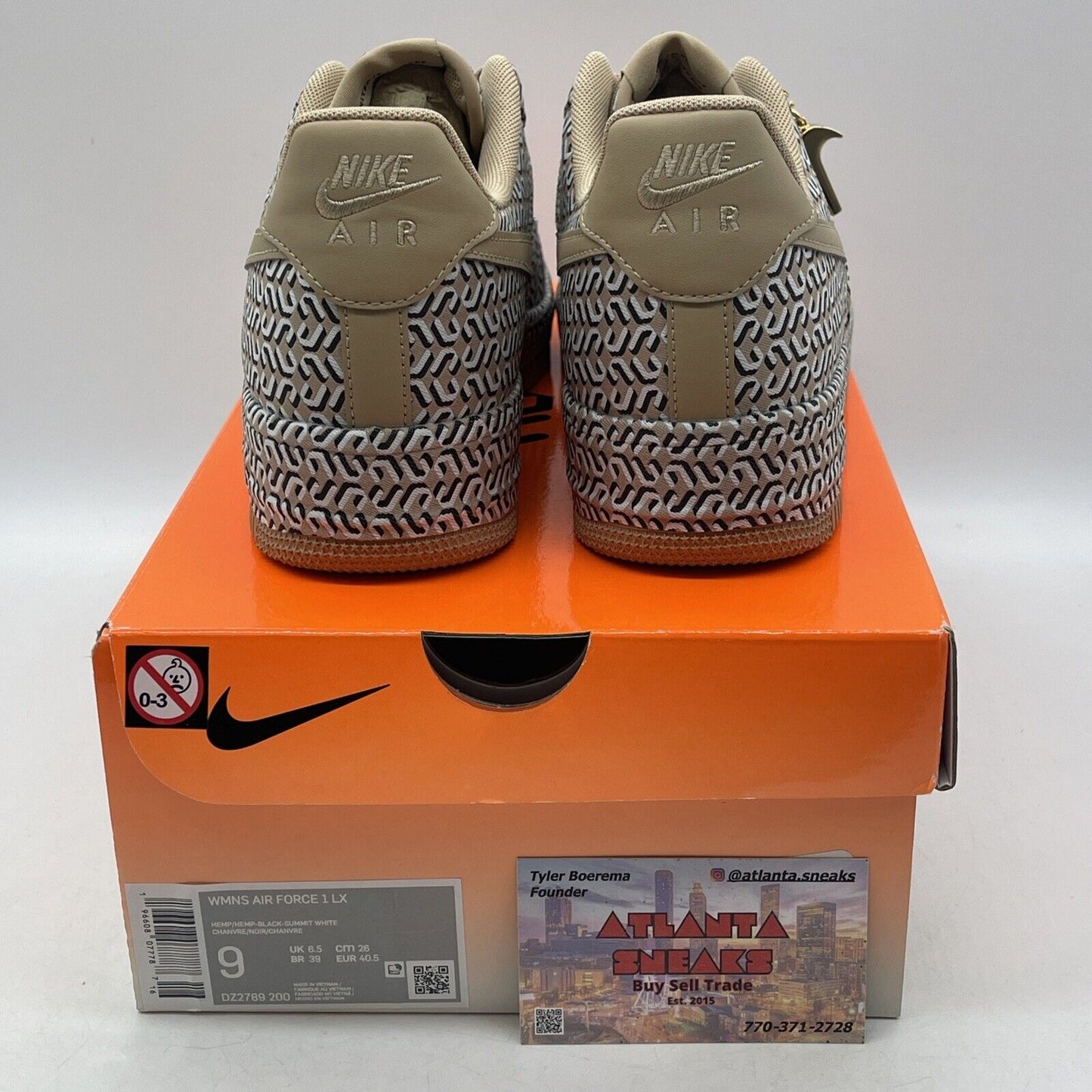 Size 9W - Nike Air Force 1 LX United in Victory - Hemp Brown White (DZ2789-200)