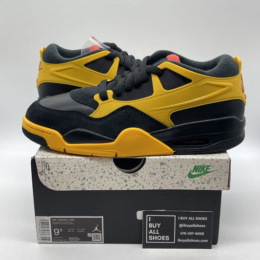 Size 9.5 - Air Jordan 4 RM Bruce Lee Black Yellow Suede Leather (FQ7939-007)