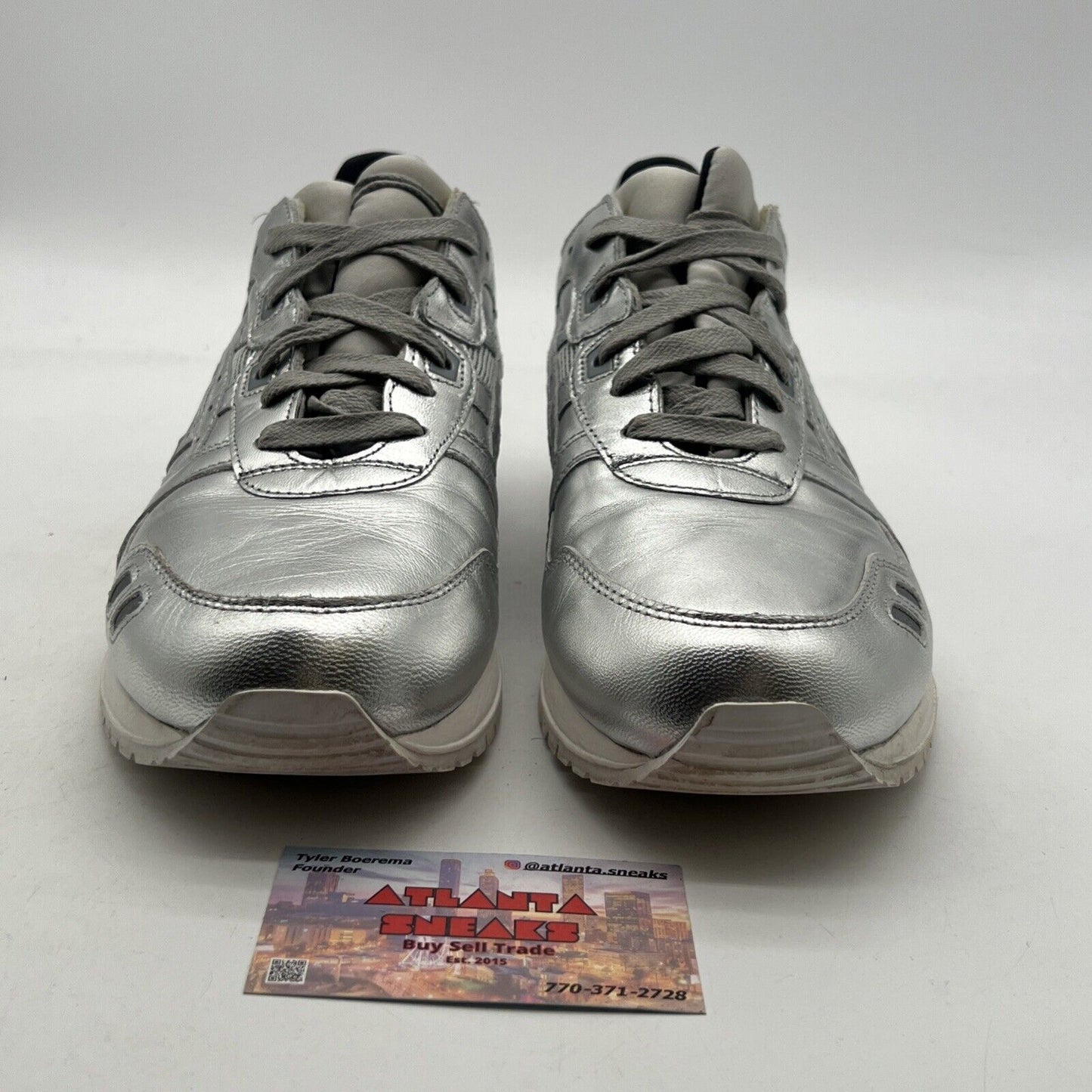 Size 12 - Asics Gel Lyte III Athletic Shoes Blemish HL504 Metallic Silver