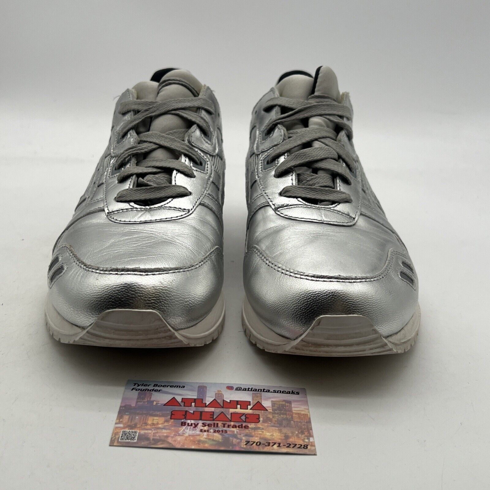 Size 12 - Asics Gel Lyte III Athletic Shoes Blemish HL504 Metallic Silver