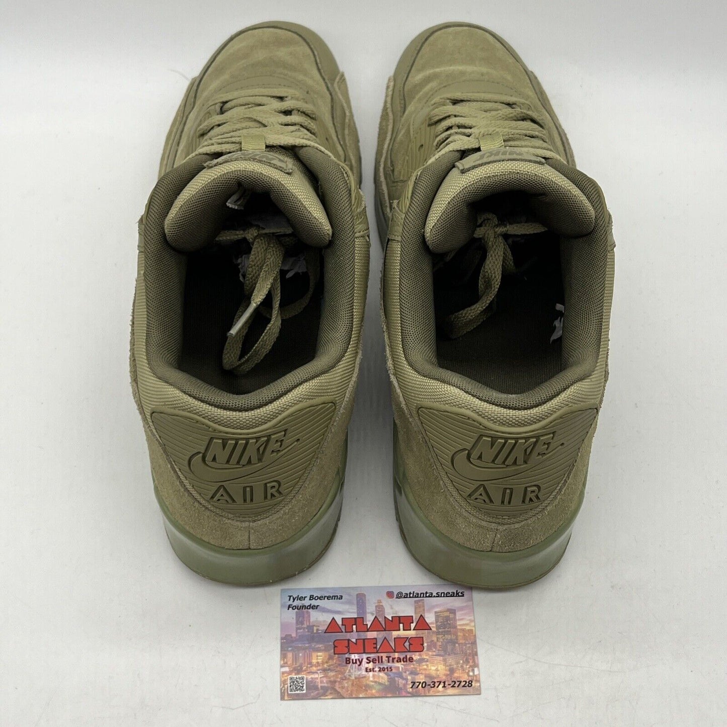 Size 14 - Nike Air Max 90 Premium Neutral Olive Suede (700155-202)