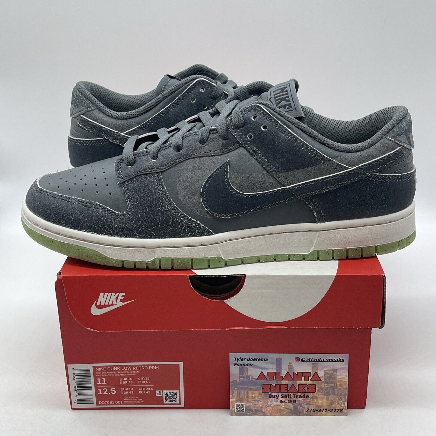 Size 11 - Nike Dunk SE Low Halloween - Cauldron Grey White Green (DQ7681-001)