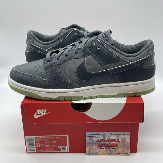 Size 11 - Nike Dunk SE Low Halloween - Cauldron Grey White Green (DQ7681-001)