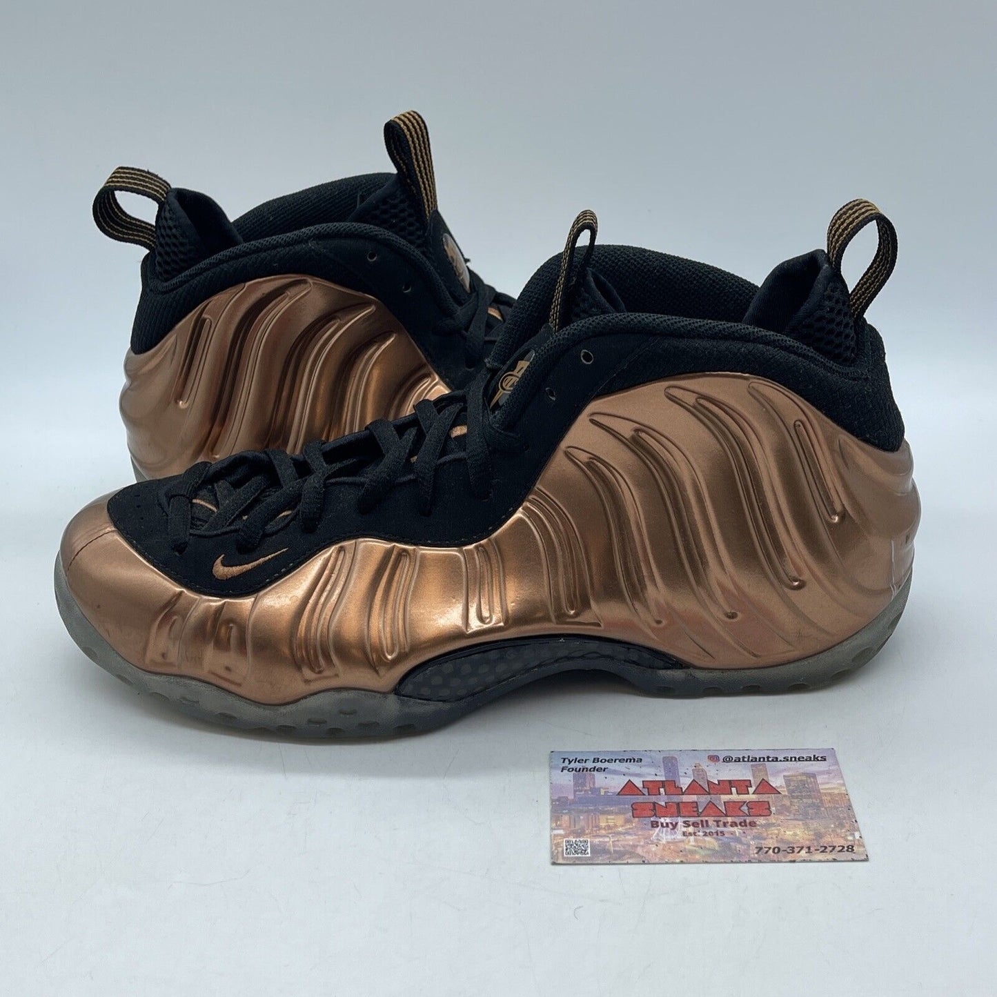 Size 9.5 - Nike Air Foamposite One 2017 Copper Leather Black Suede (314996-007)
