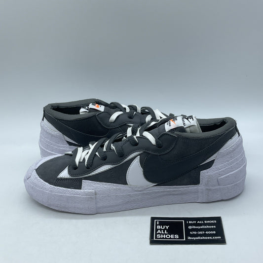 Size 11 - Nike sacai x Blazer Low Iron Grey White Suede Leather (DD1877-002)