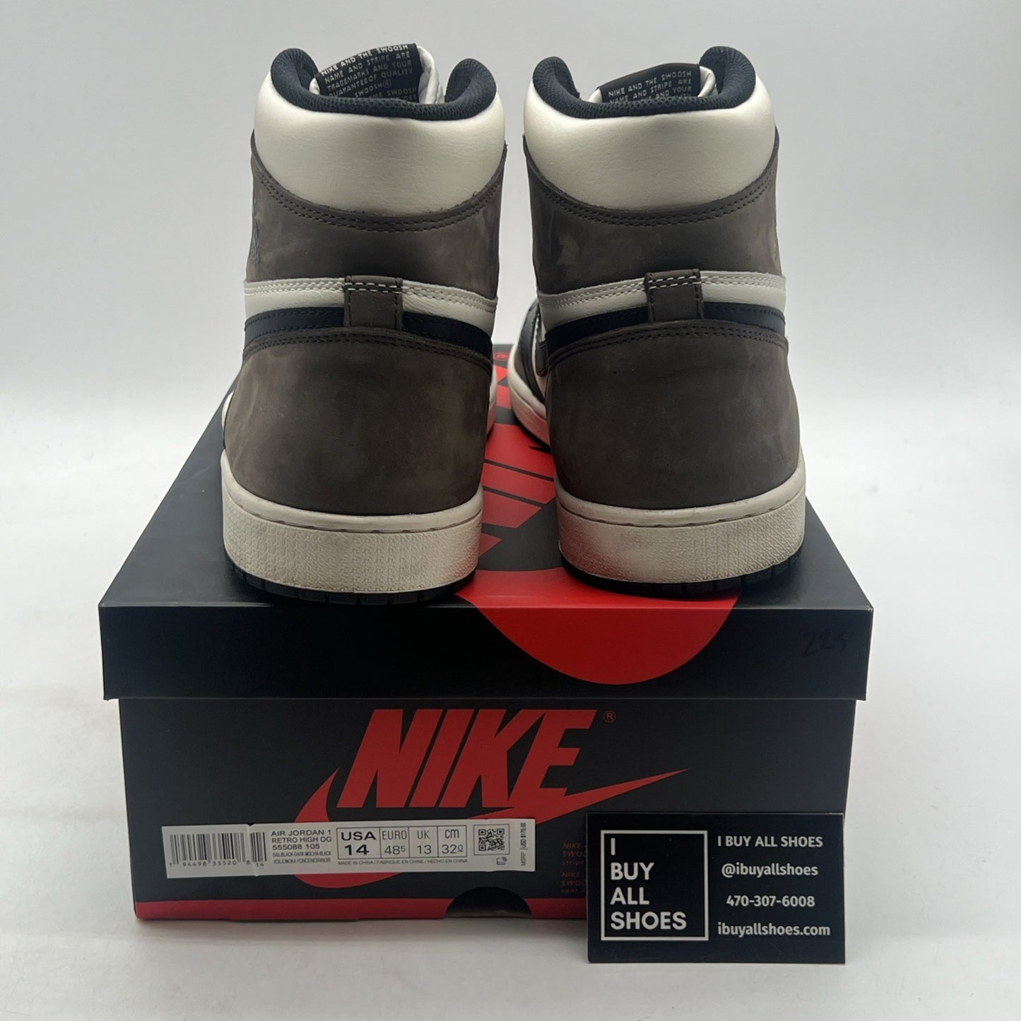 Size 14 - Air Jordan 1 Retro OG High Dark Mocha (555088-105)