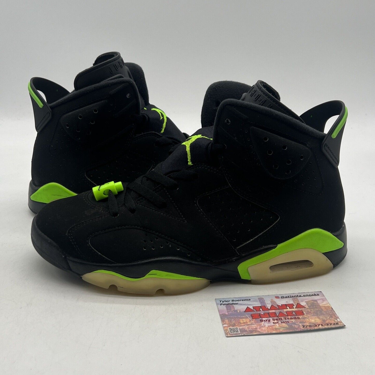 Size 8.5 - Jordan 6 Retro Electric Green 2021 Black Suede (CT8529-003)