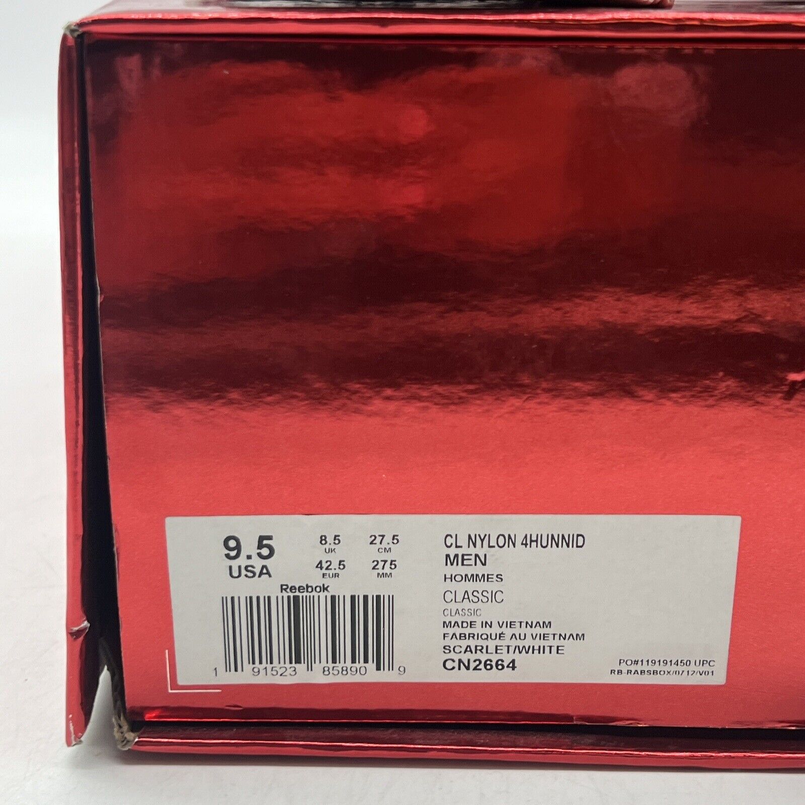 Size 9.5 - Reebok YG x Bait x Classic Nylon 4Hunnid Red White (CN2664)