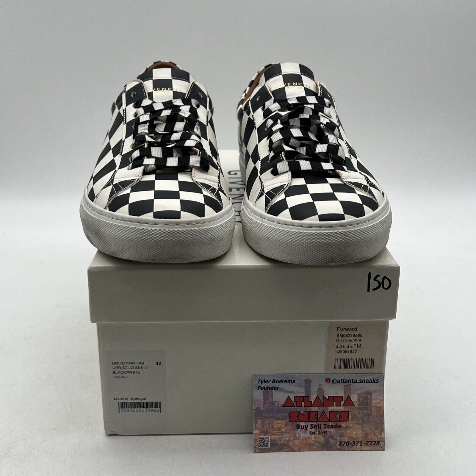 Size 42 - Givenchy Men Shoes Sneakers Black White Leather