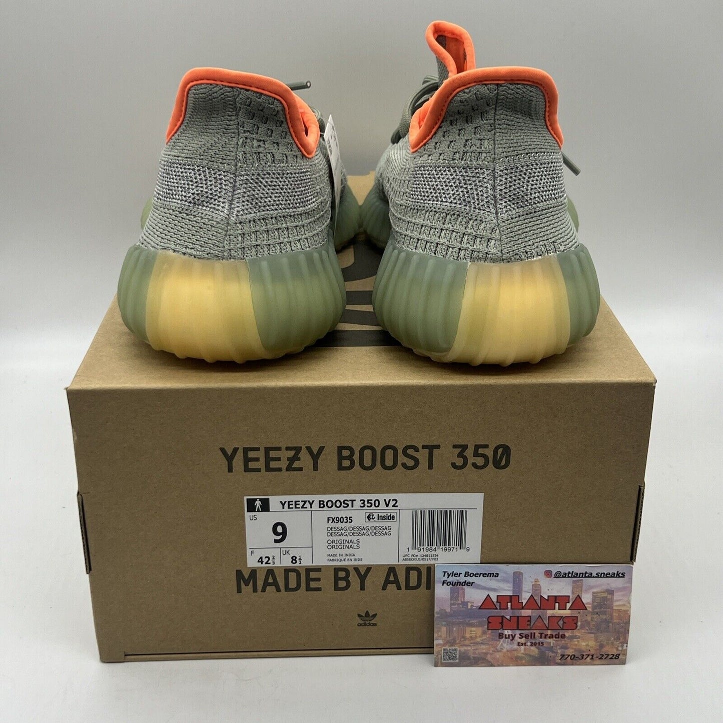 Size 9 - adidas Yeezy Boost 350 V2 Desert Sage Brand New Og All DS Sneakers