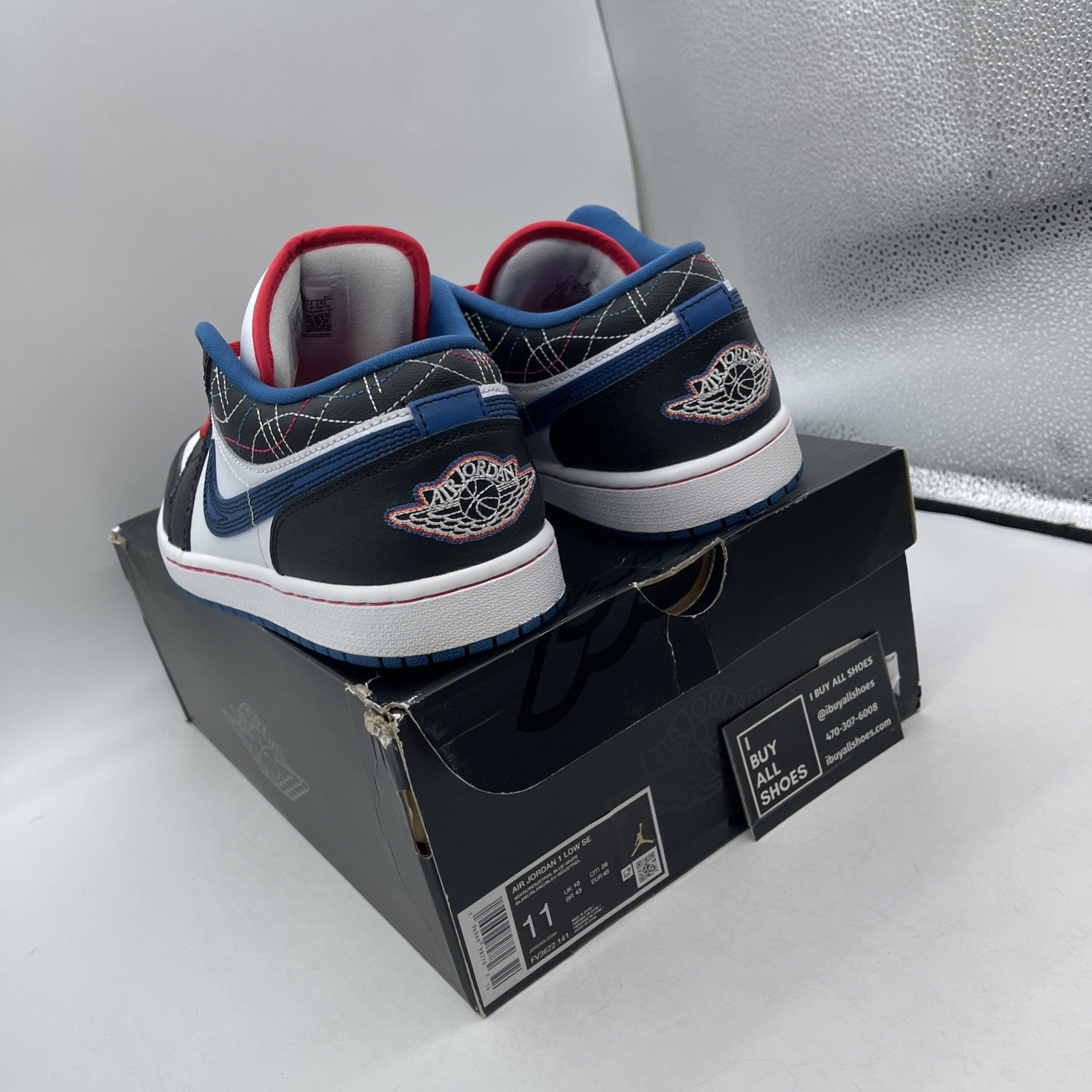 Size 11 - Nike Air Jordan 1 Low SE Industrial Blue Sashiko (FV3622-141)