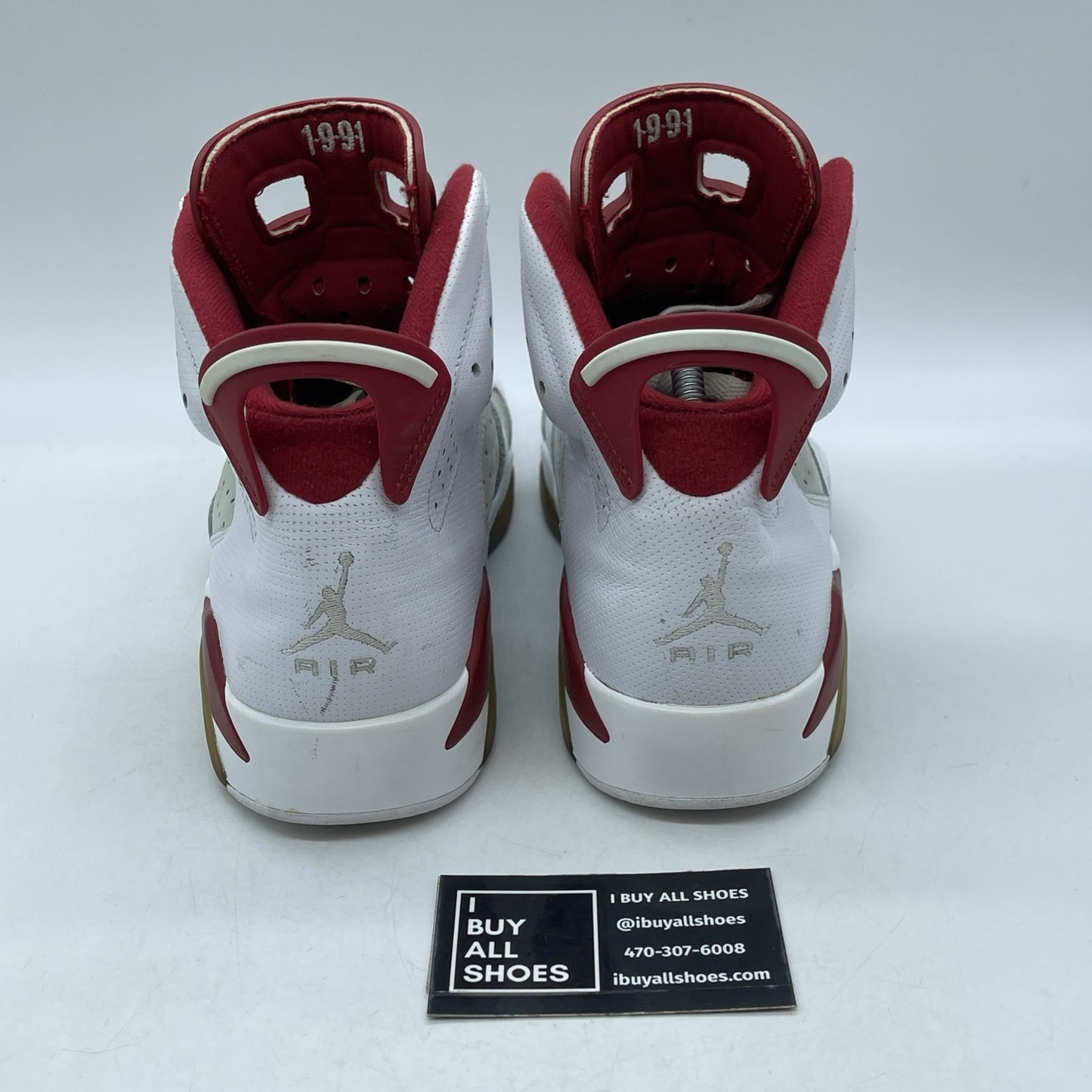 Size 9 - Air Jordan 6 Retro Alternate White Red Leather (384664-113(