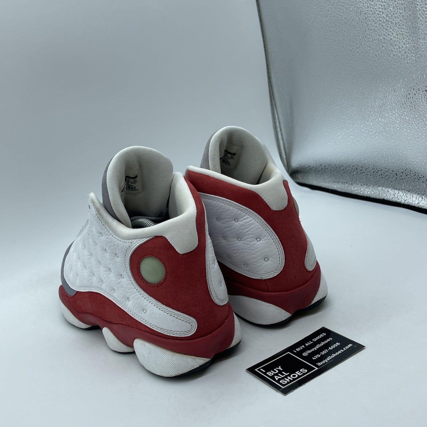 Size 10 - Air Jordan 13 Retro 2014 Grey Toe Red White Suede Leather (414571-126)