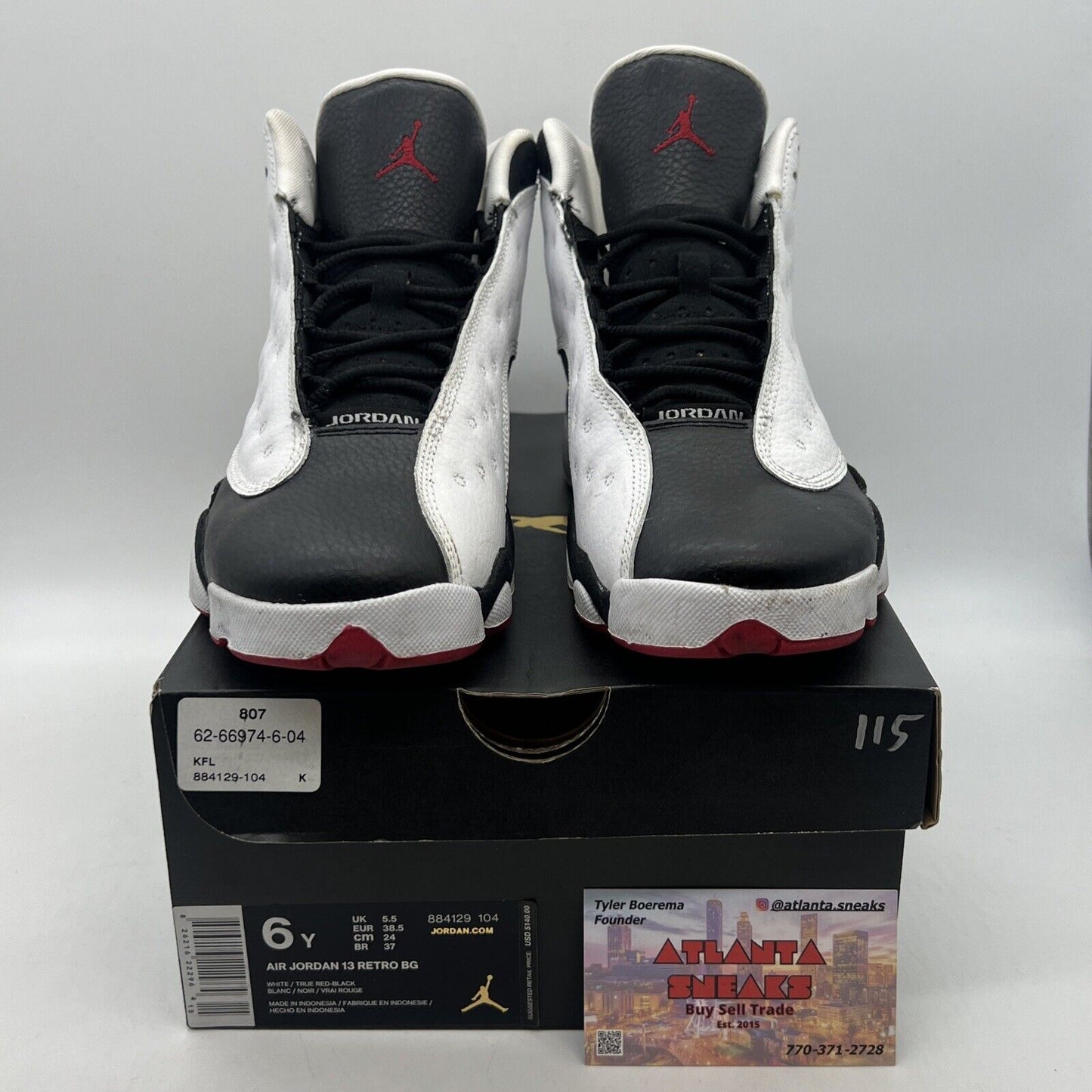 Size 7 - Jordan 13 Retro He Got Game 2018 White Black Red Leather (884129-104)