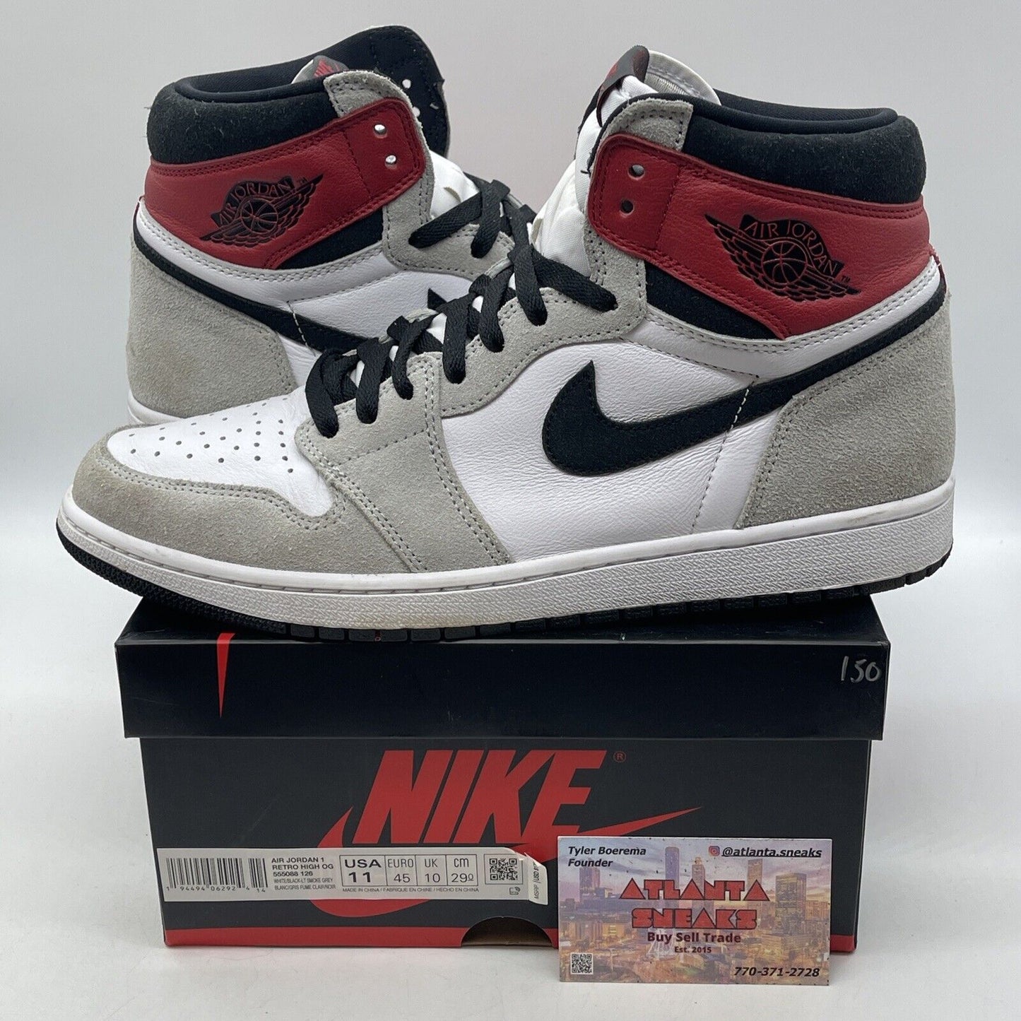 Size 11 - Jordan 1 Retro High OG Smoke Gray Suede White Leather (555088-126)