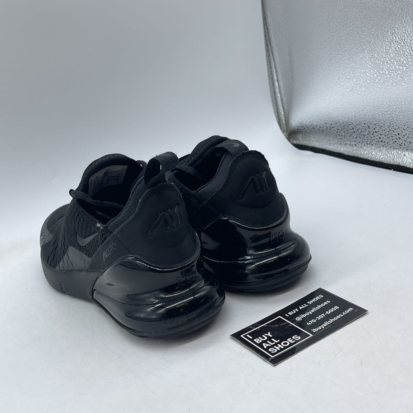 Size 4.5Y - (GS) Nike Air Max 270 Low Triple Black Suede Leather (BQ5776-001)