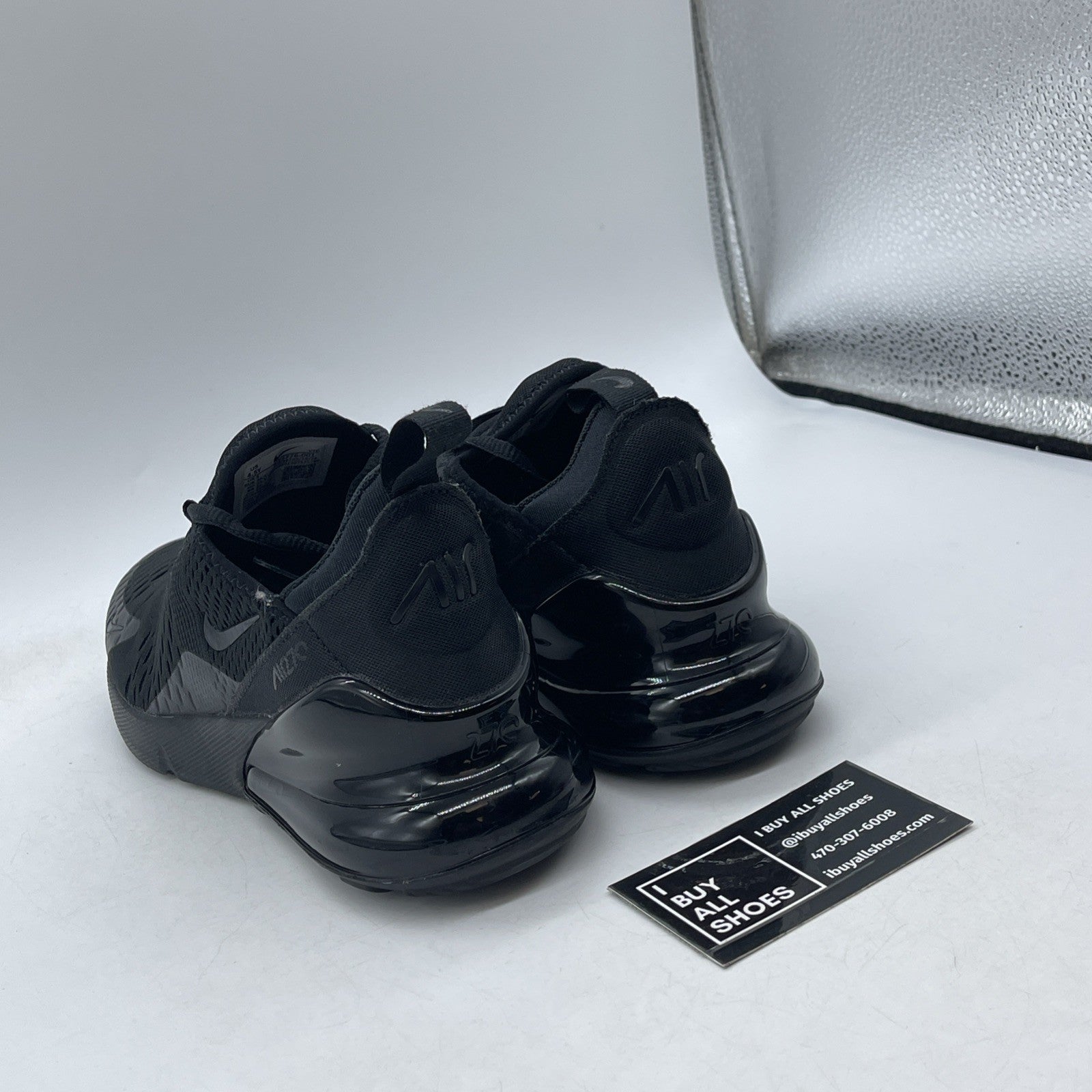 Size 4.5Y - (GS) Nike Air Max 270 Low Triple Black Suede Leather (BQ5776-001)