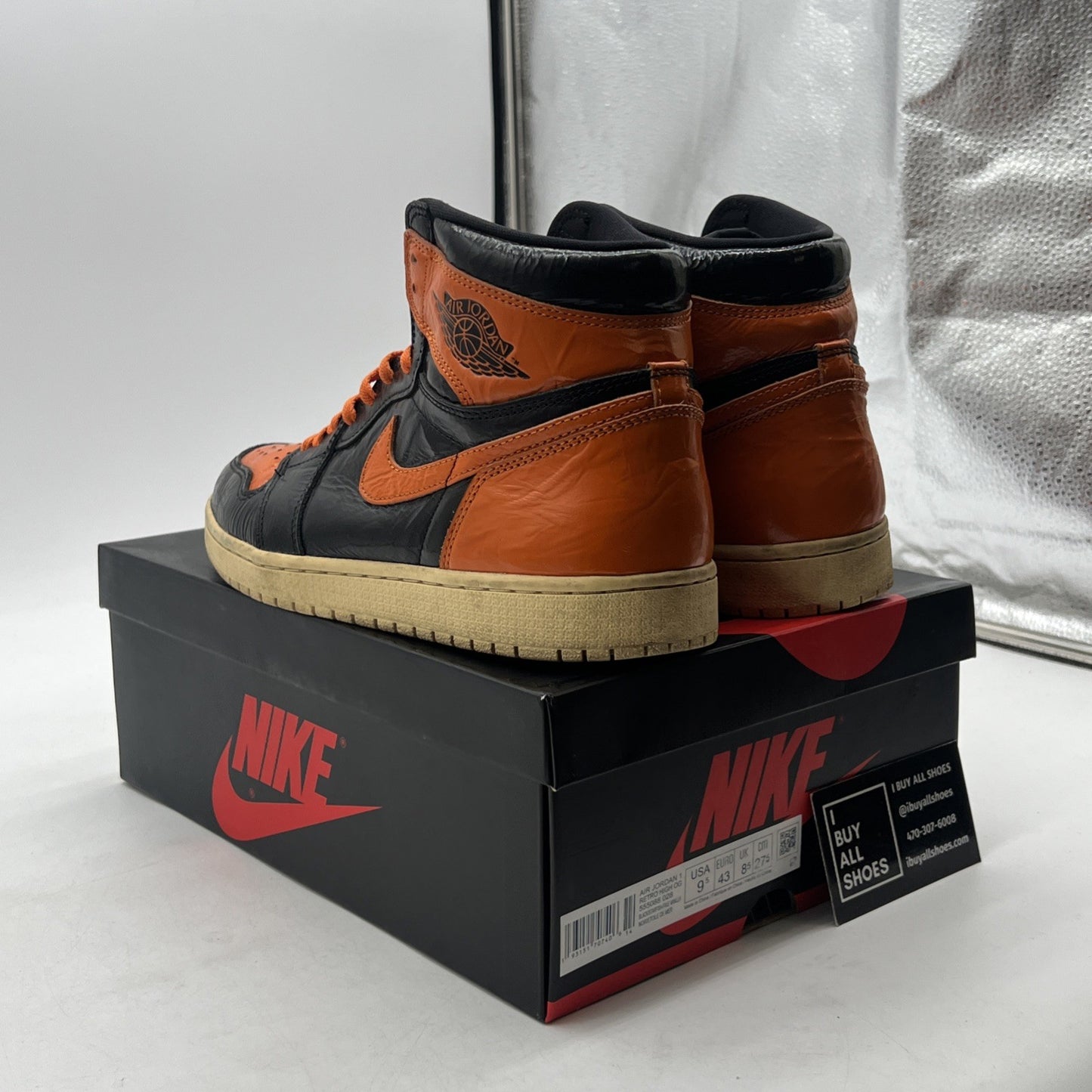 Size 9.5 - Air Jordan 1 Retro OG High Shattered Backboard 3.0 (555088-028)