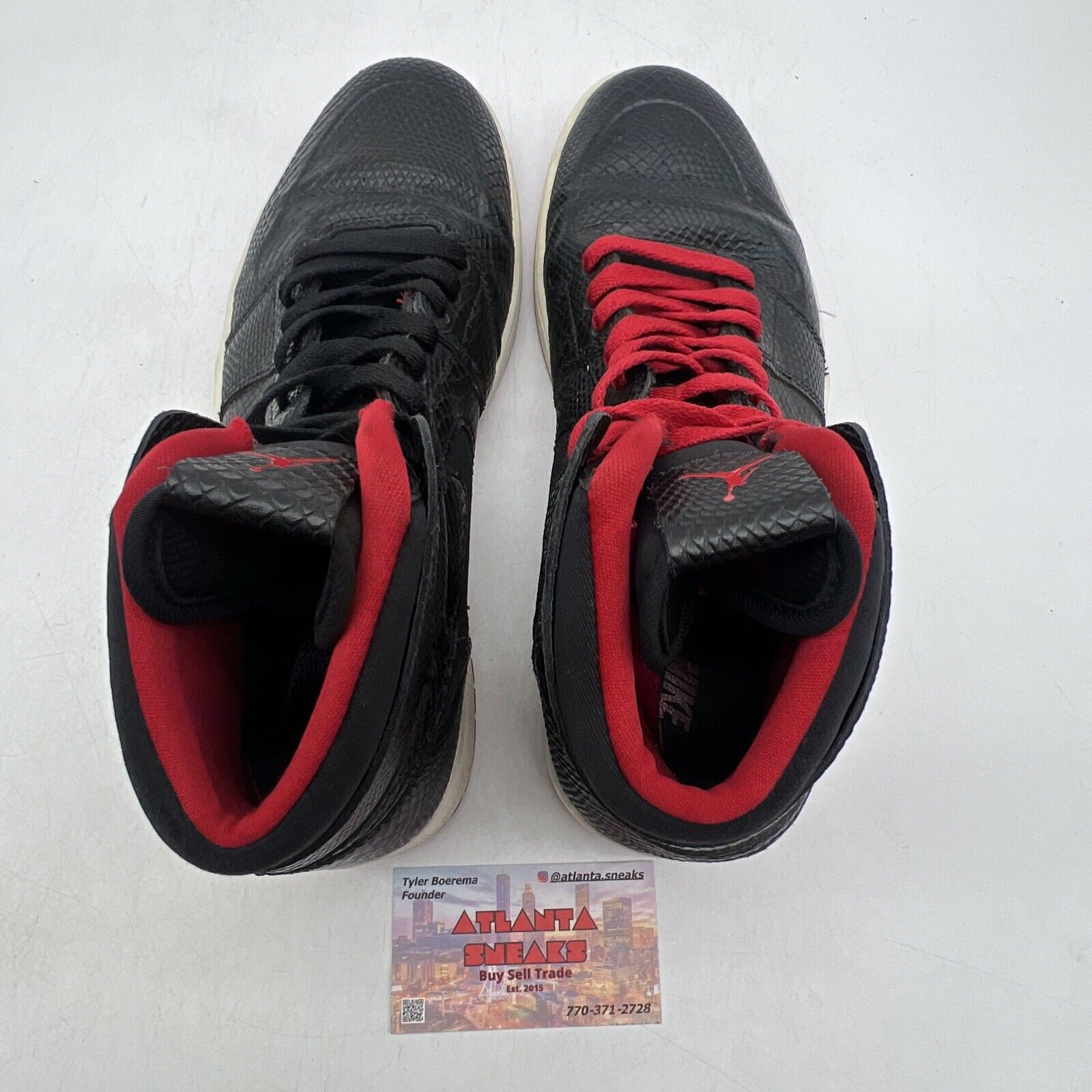 Size 9 - Air Jordan 1 Retro Nouveau High Snakeskin White Red (819176-001)