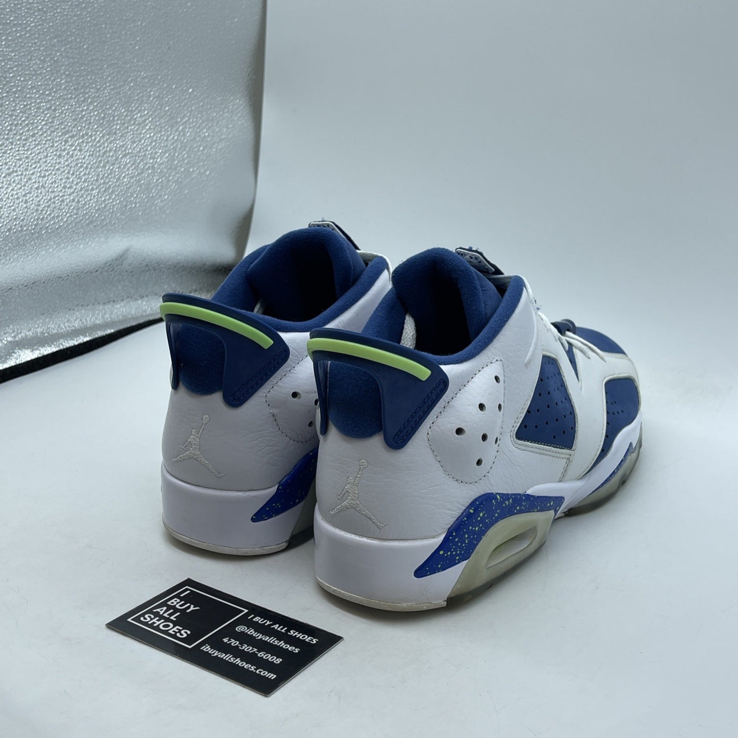 Size 9 - Air Jordan 6 Low Ghost Green Blue White Suede Leather (304401-106)