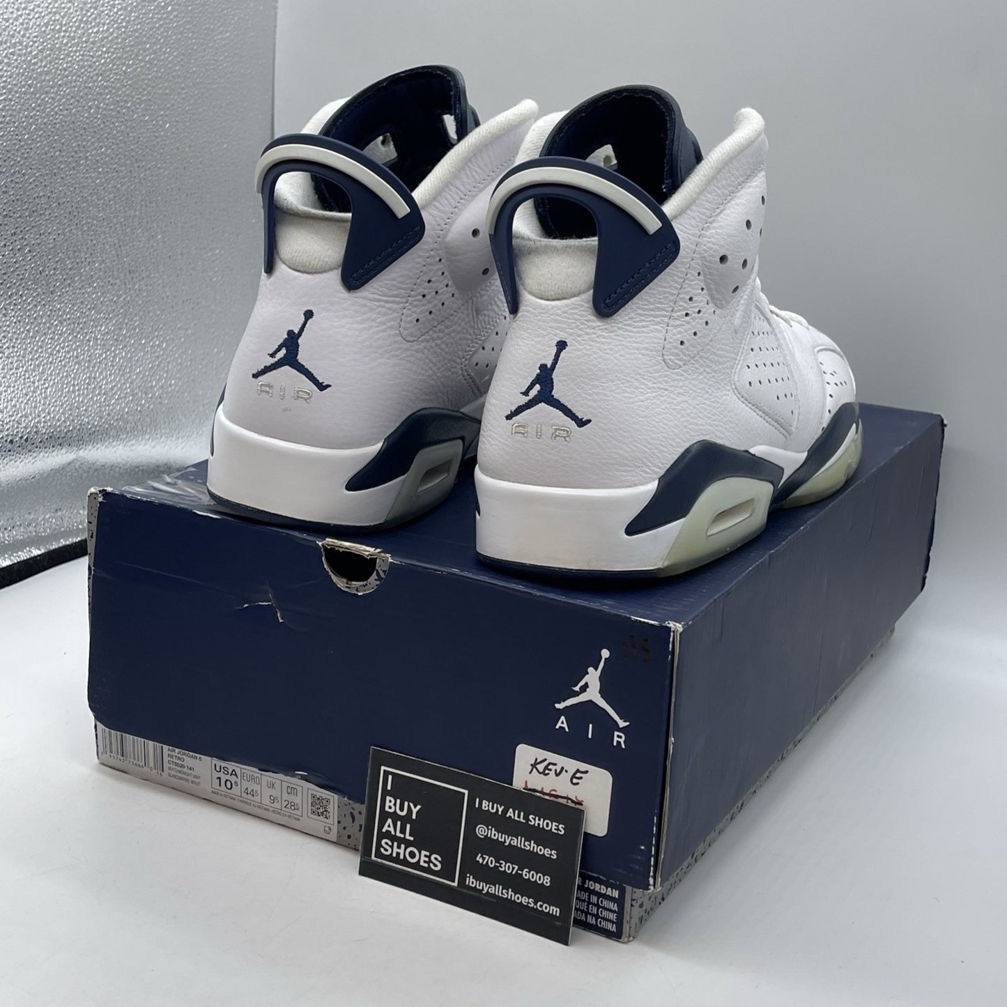 Size 10.5 - Jordan 6 Retro Midnight Navy White Leather (CT8529-141)