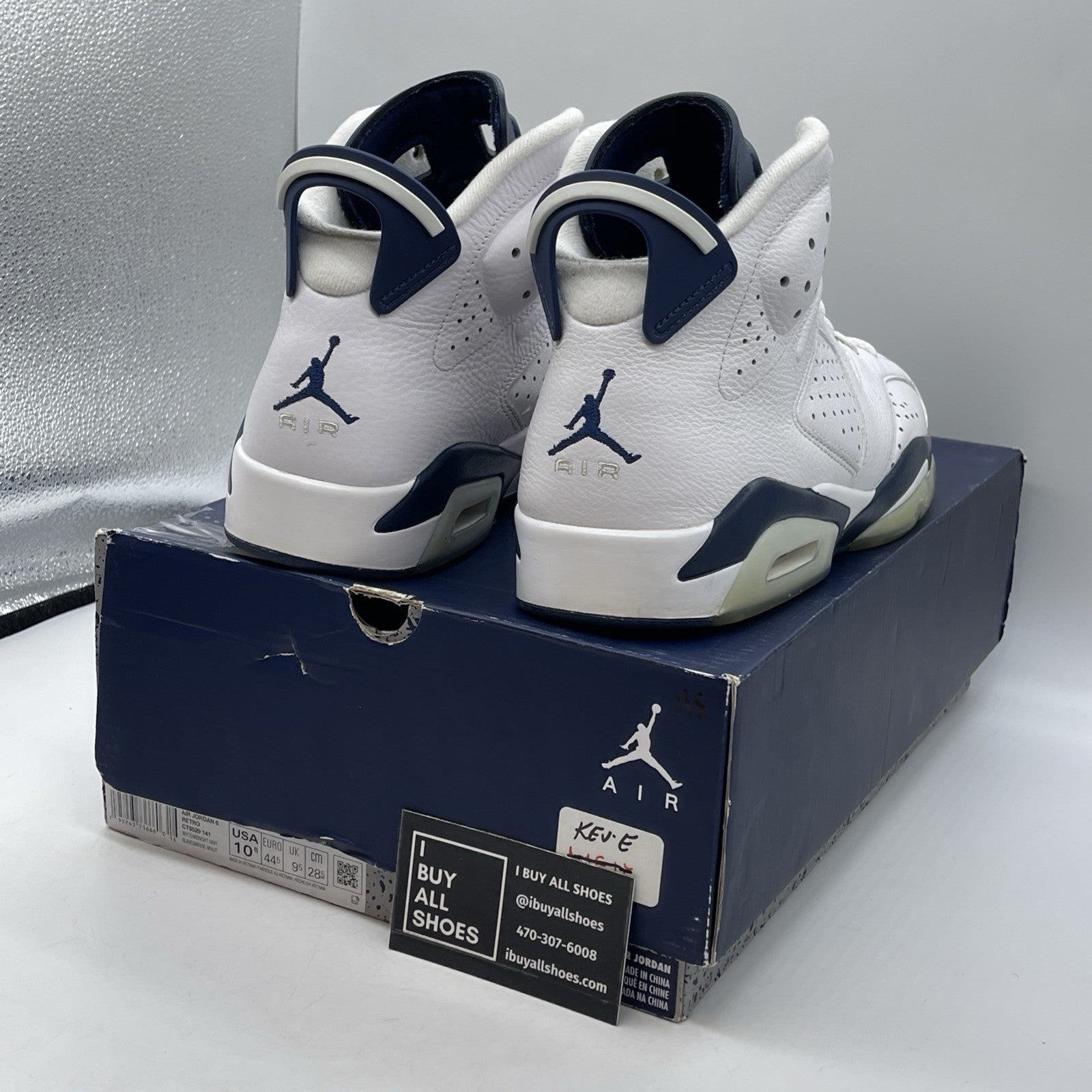 Size 10.5 - Jordan 6 Retro Midnight Navy White Leather (CT8529-141)