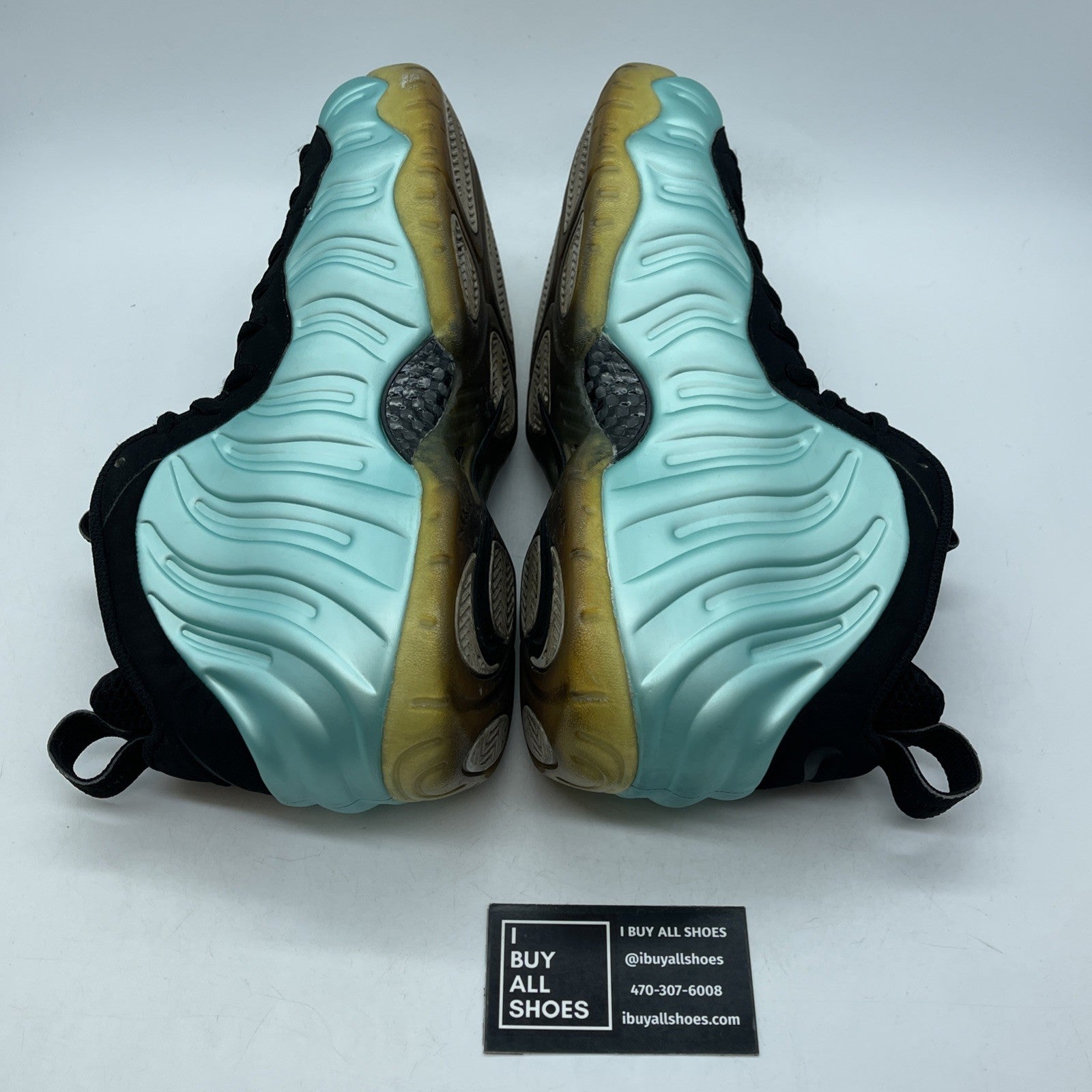 Size 11.5 - Nike Air Foamposite Pro Island Green Black Suede (624041-303)