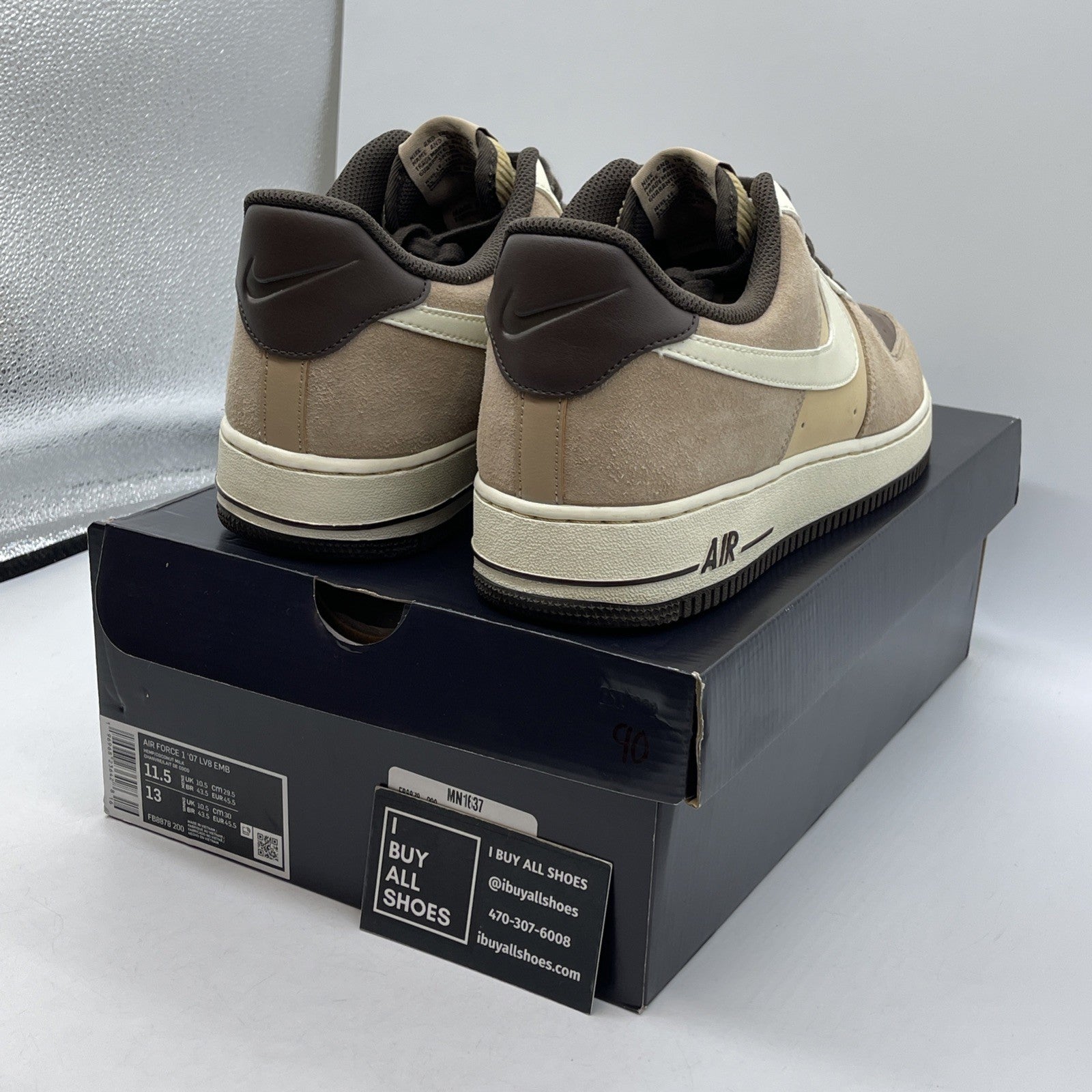 Size 11.5 - Nike Air Force 1 '07 LV8 Baroque Brown Suede Leather (FB8878-200)