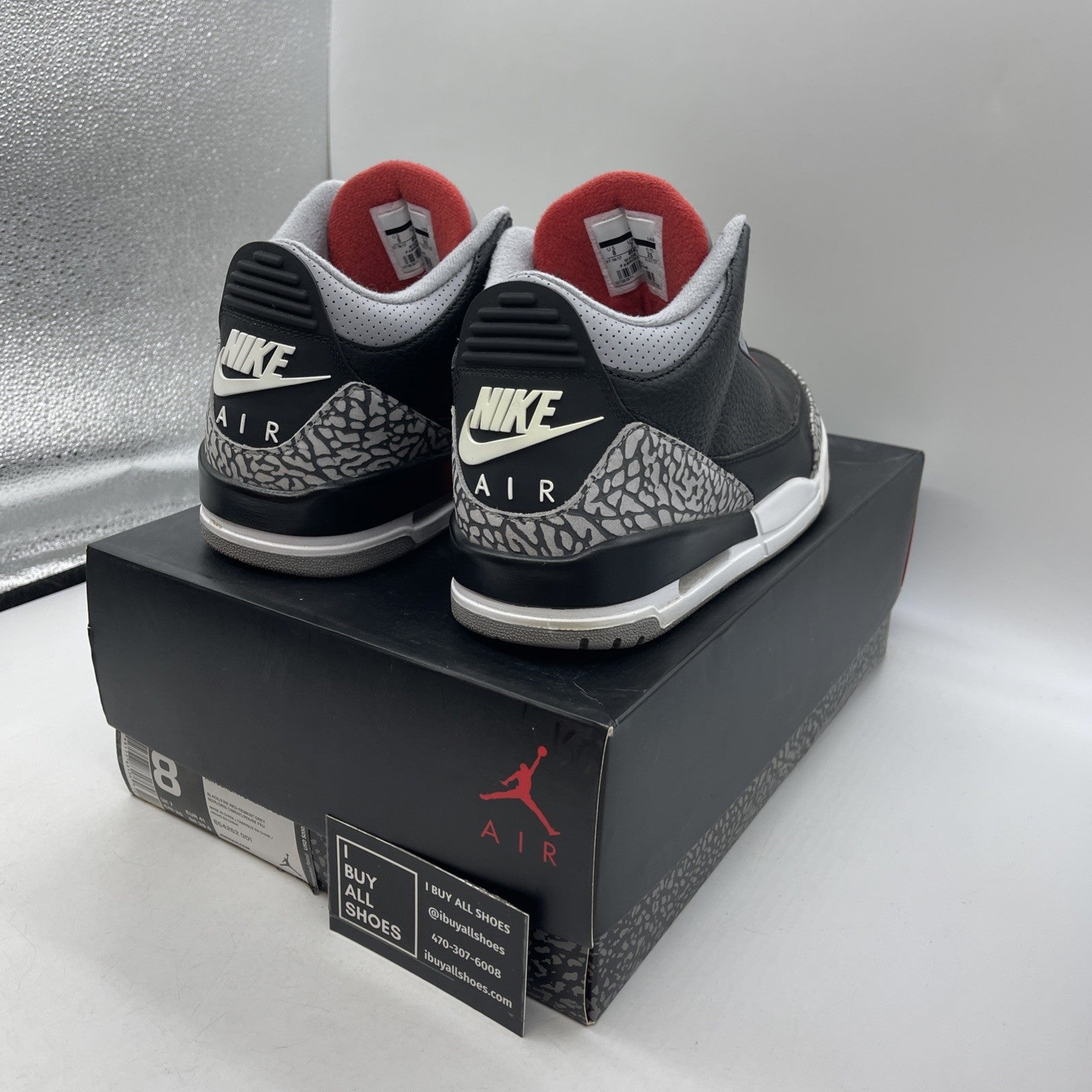 Size 8 - Air Jordan 3 Retro OG Mid Black Cement (854262-001)