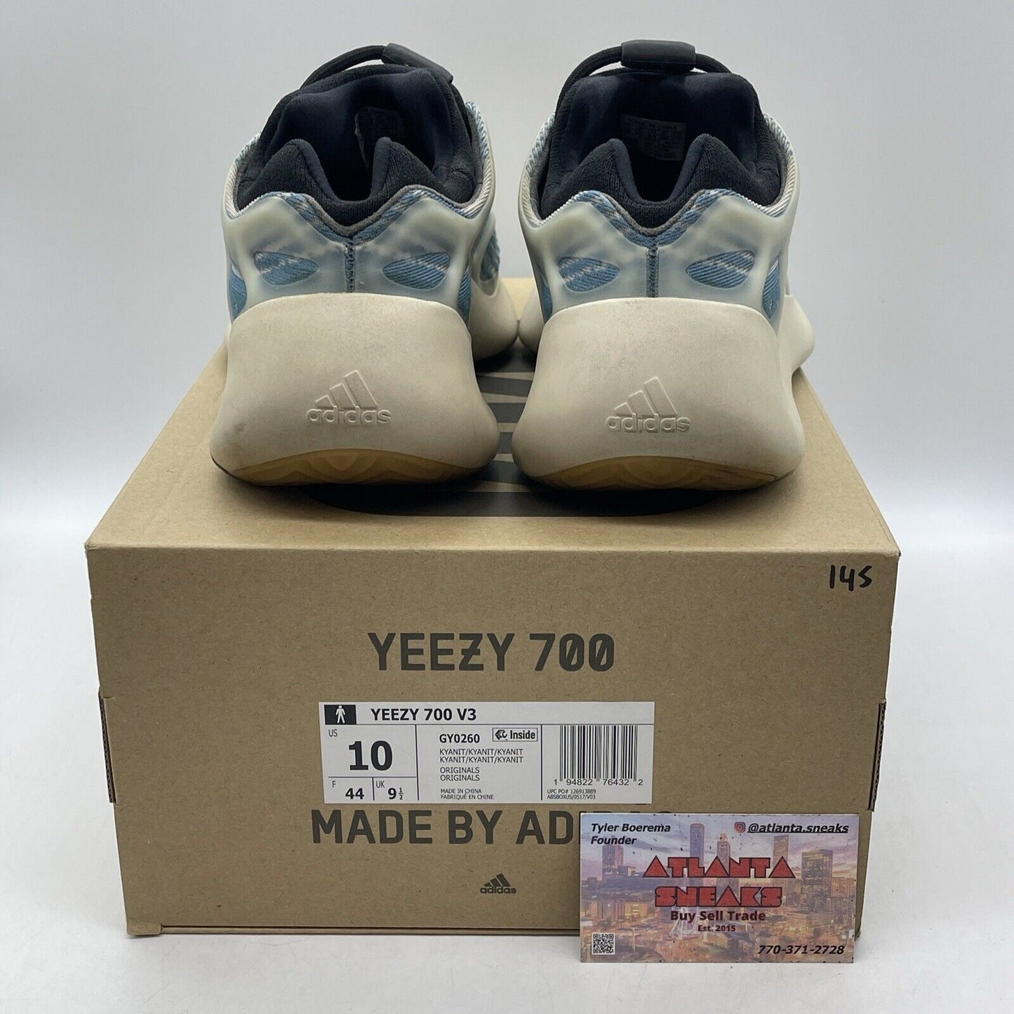 Size 10 - adidas Yeezy 700 V3 Kyanite Blue Suede Tan Leather (GY0260)