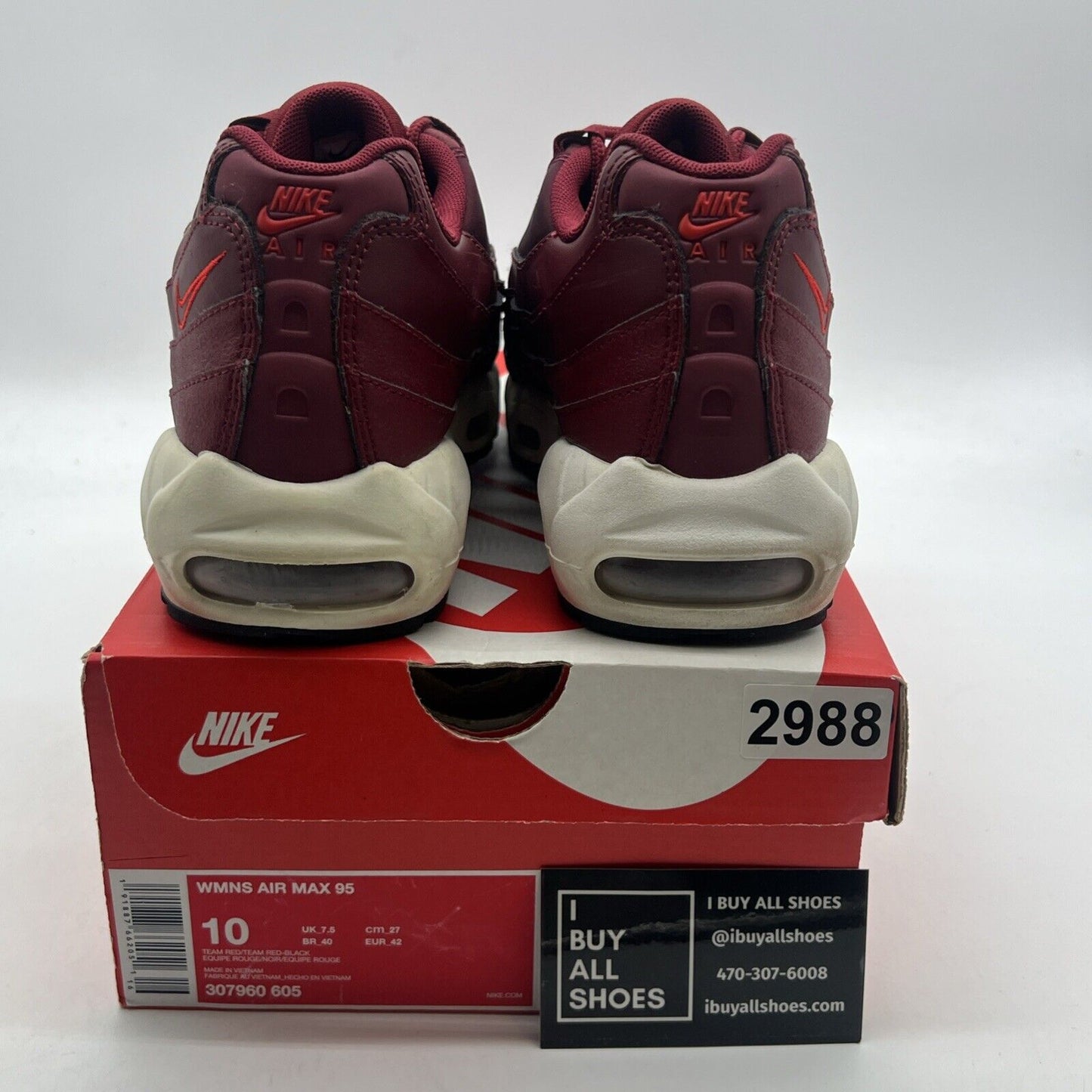 Size 10 - Nike Air Max 95 Team Red W (307960-605)