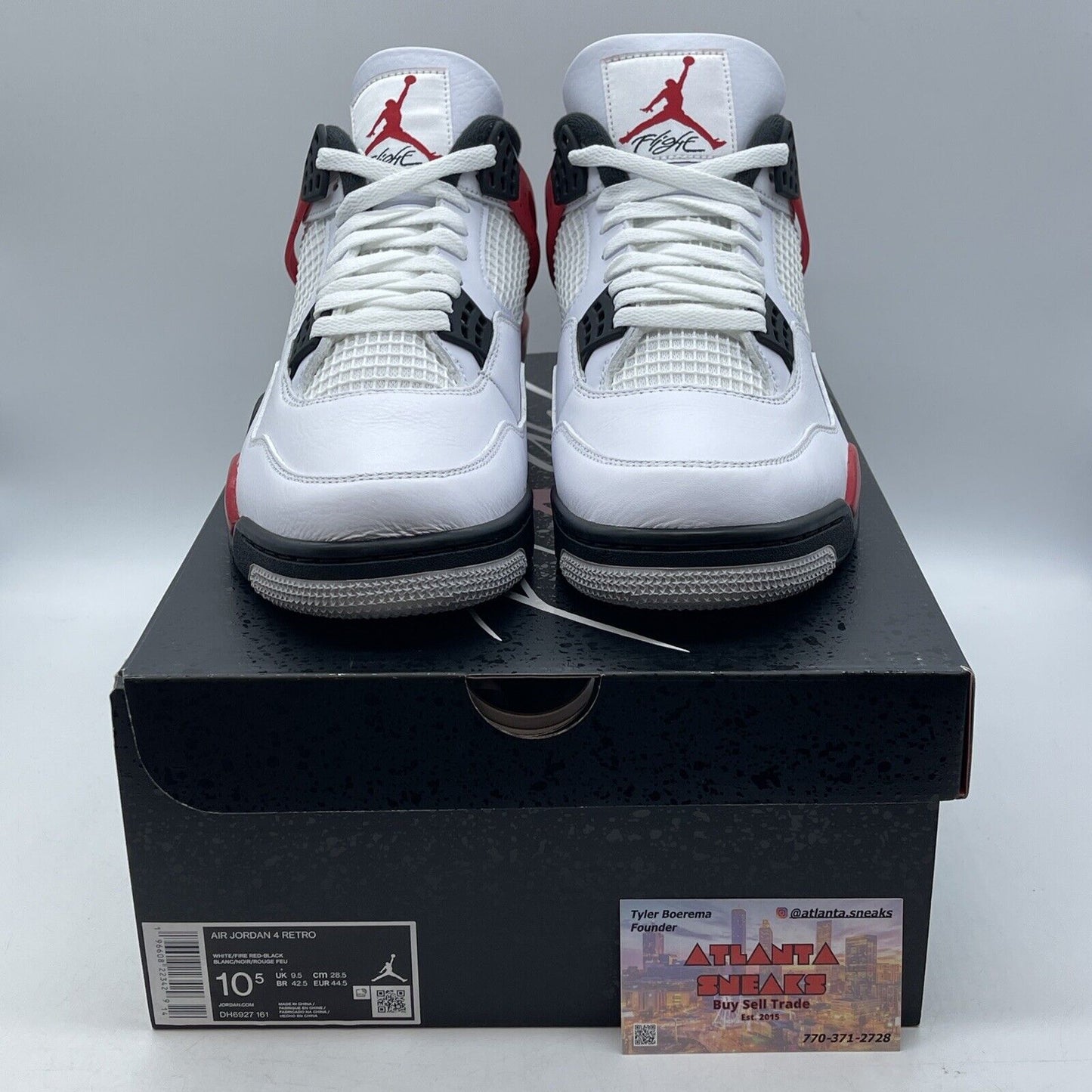 Size 10.5 - Jordan 4 Retro Mid Red Cement White Black Red Leather (DH6927-161)