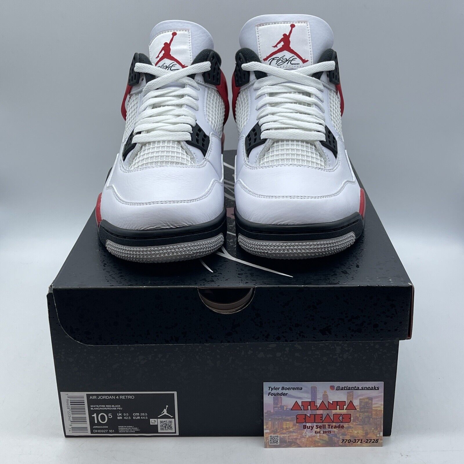 Size 10.5 - Jordan 4 Retro Mid Red Cement White Black Red Leather (DH6927-161)