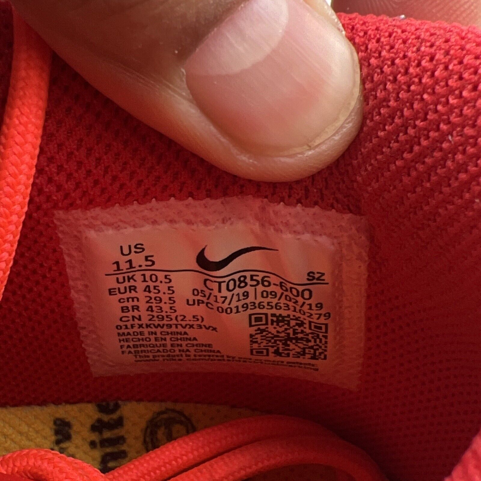 Size 11.5 - Nike Dunk Low x OFF-WHITE University Red 2019 (CT0856-600)