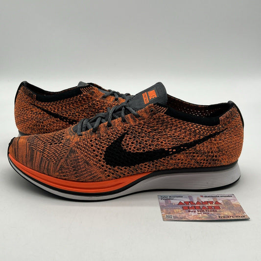 Size 11 - Nike Flyknit Racer Total Orange Grey Black (526628-810)