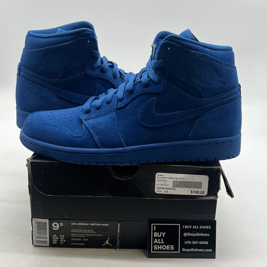 Size 9.5 - Air Jordan 1 Retro High Blue Suede (332550-404)