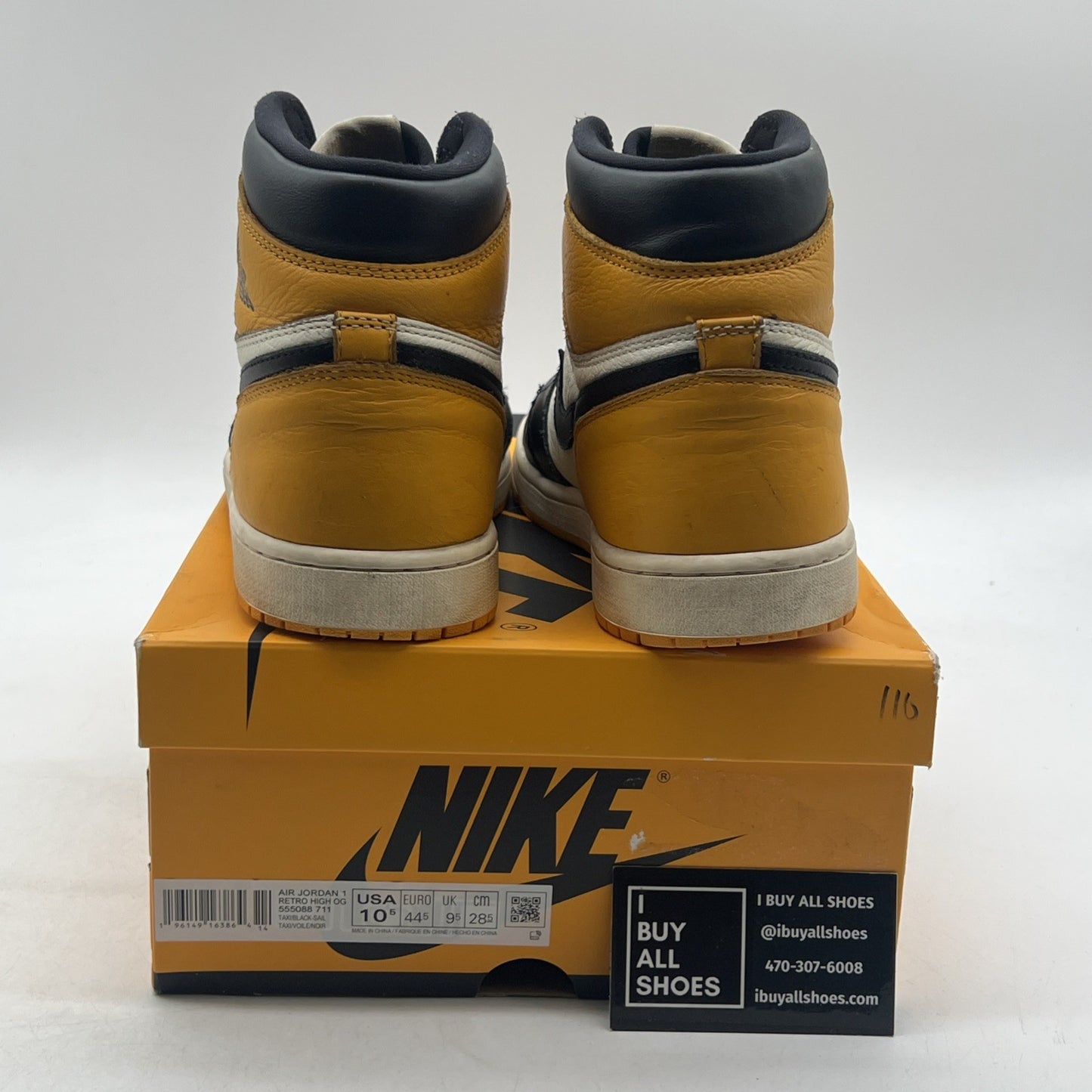 Size 10.5 - Air Jordan 1 Retro OG High Yellow Toe (555088-711)