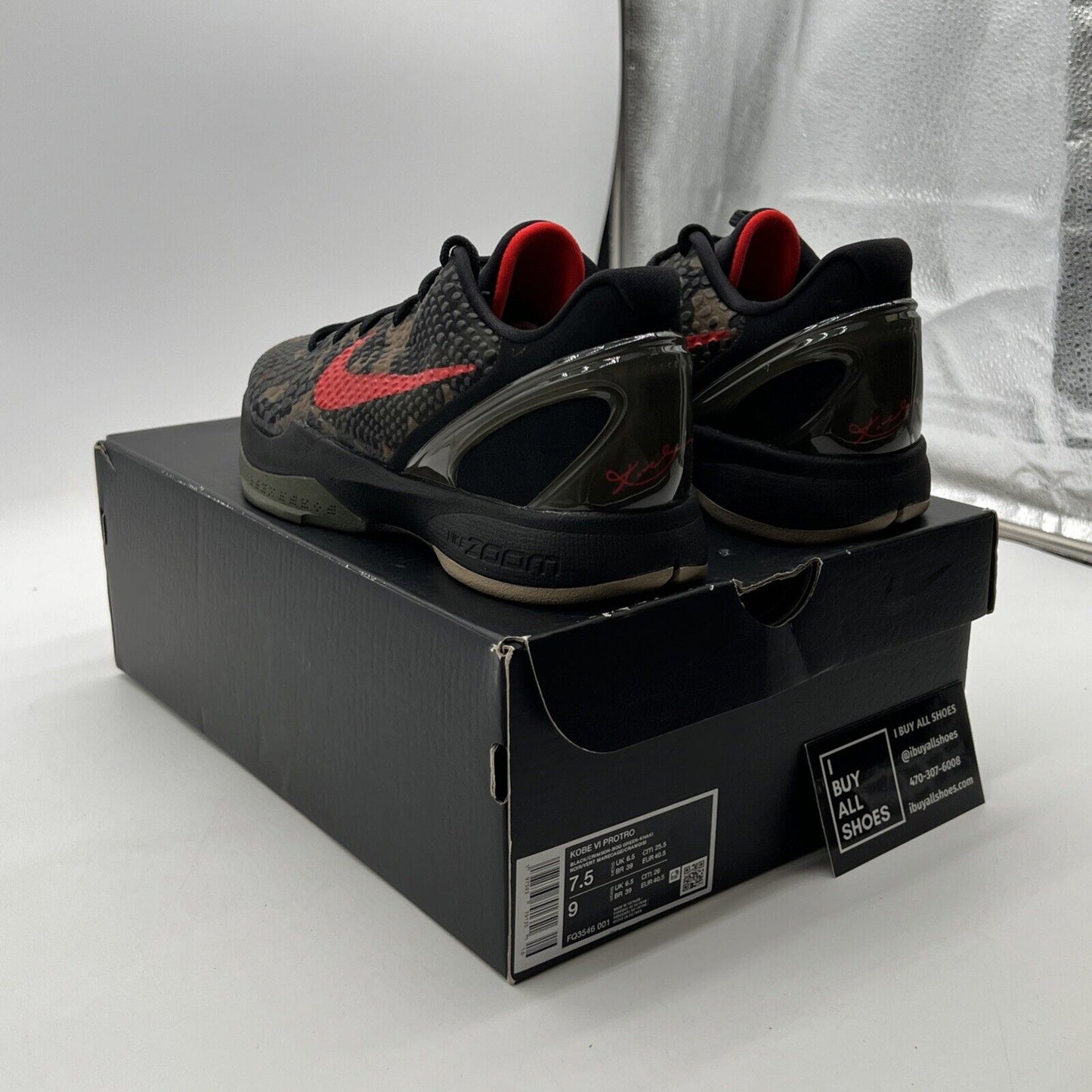 Size 7.5 - Nike Zoom Kobe 6 Protro 2024 Italian Camo (FQ3546-001)