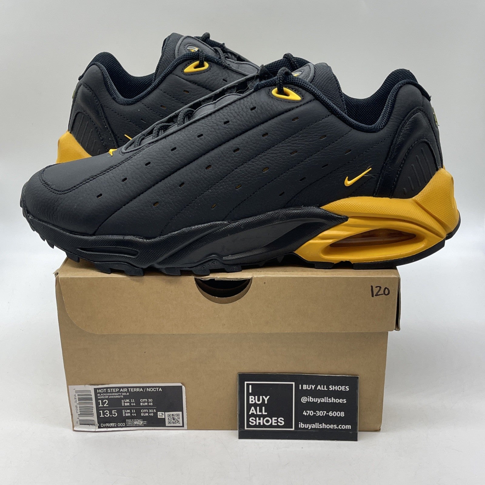 Size 12 - NOCTA x Nike Hot Step Air Terra Black University Gold (DH4692-002)