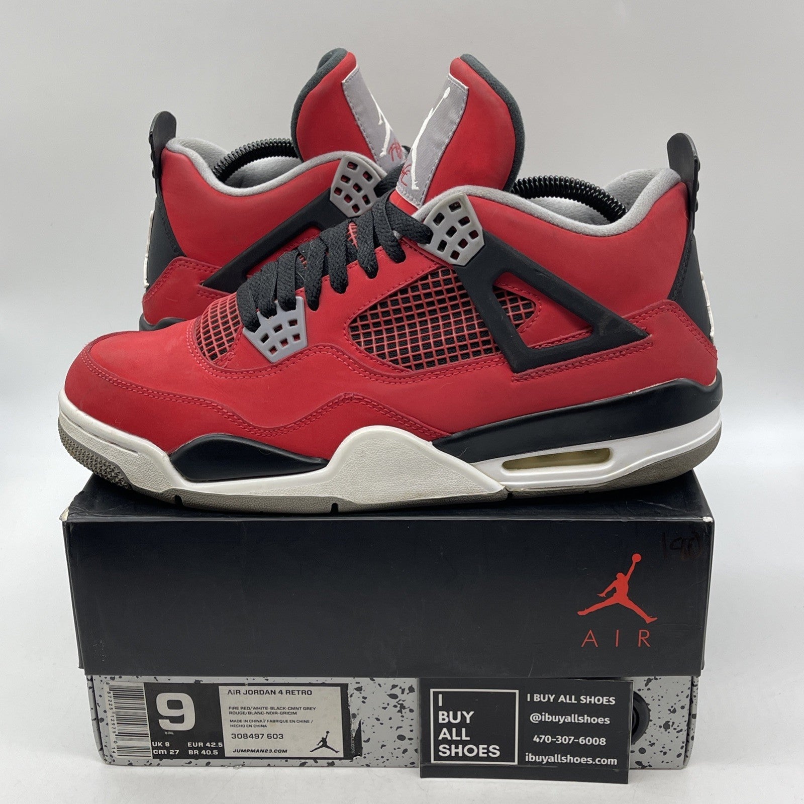 Size 9 - Air Jordan 4 Retro Toro Bravo 2013 (308497-603)