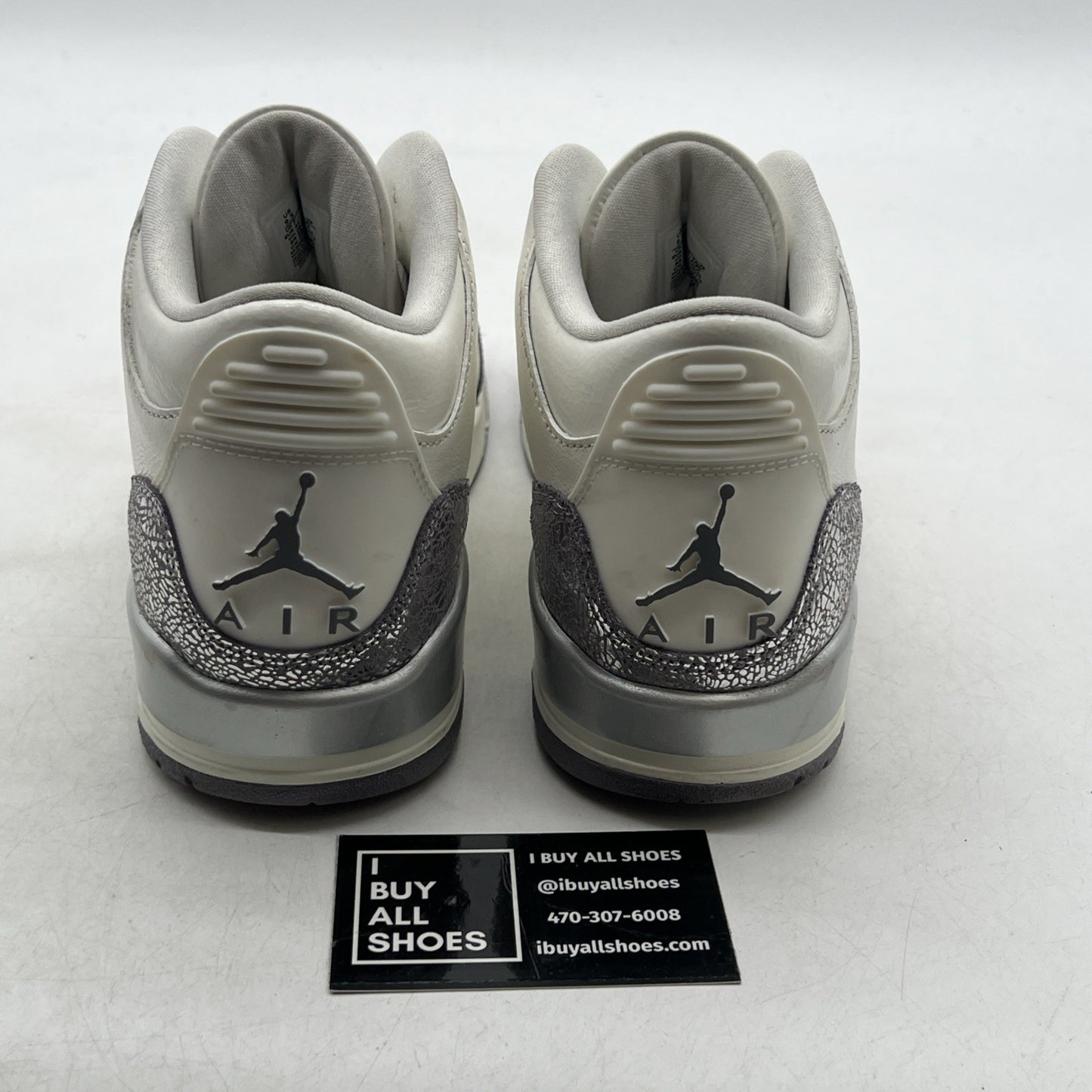 Size 9.5 -Air Jordan 3 Retro Womens Sneakers Basketball Sail Silver (CK9246-100)