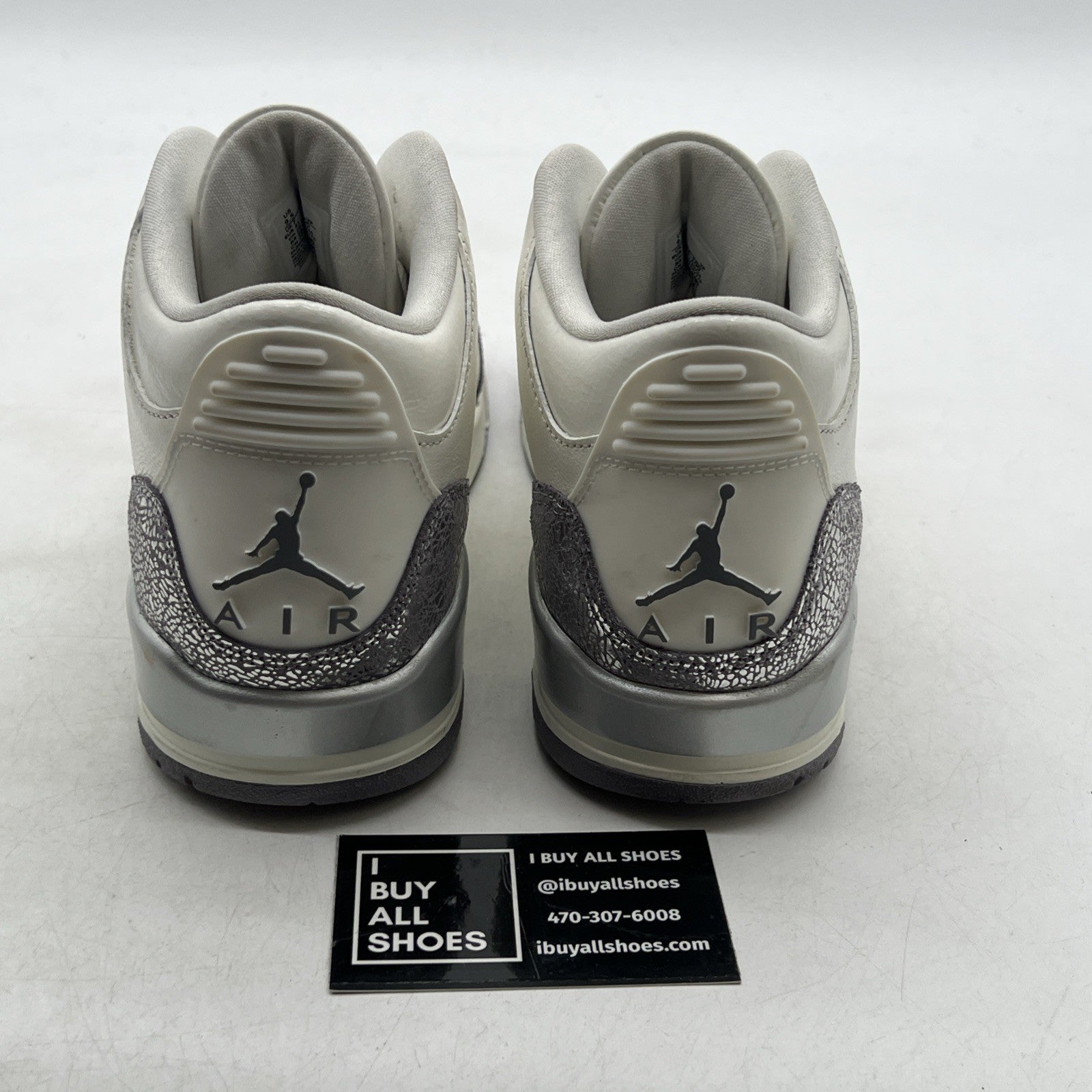Size 9.5 -Air Jordan 3 Retro Womens Sneakers Basketball Sail Silver (CK9246-100)