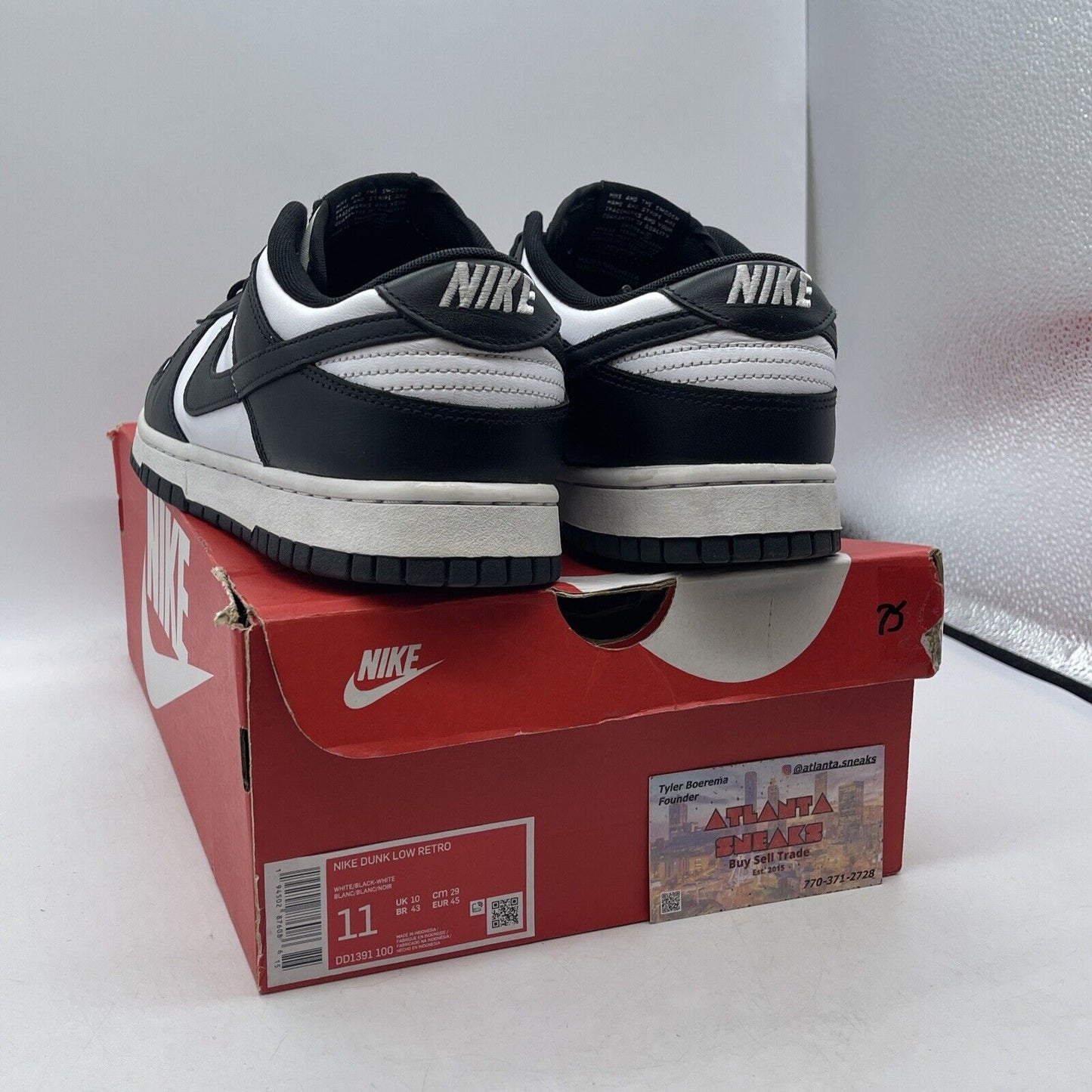 Size 11 - Nike Dunk Low Black White Leather (DD1391-100)