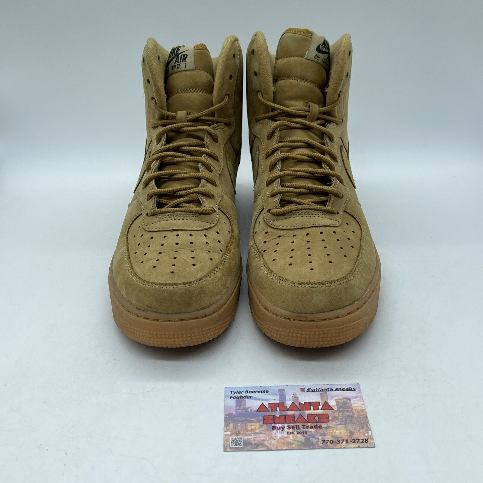 Size 10 - Nike Air Force 1 '07 LV8 WB High Flax Brown Black Suede (882096-200)