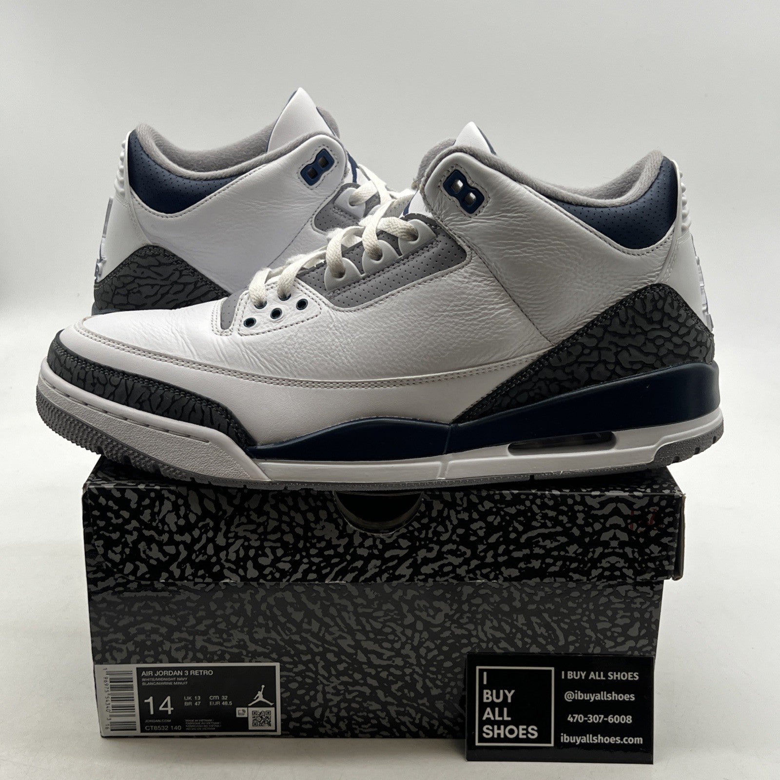 Size 14 - Air Jordan 3 Retro Midnight Navy (CT8532-140)