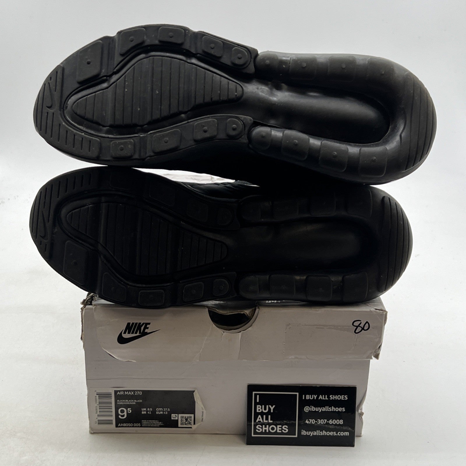 Size 9.5 - Nike Air Max 270 Low Triple Black (AH8050-005)