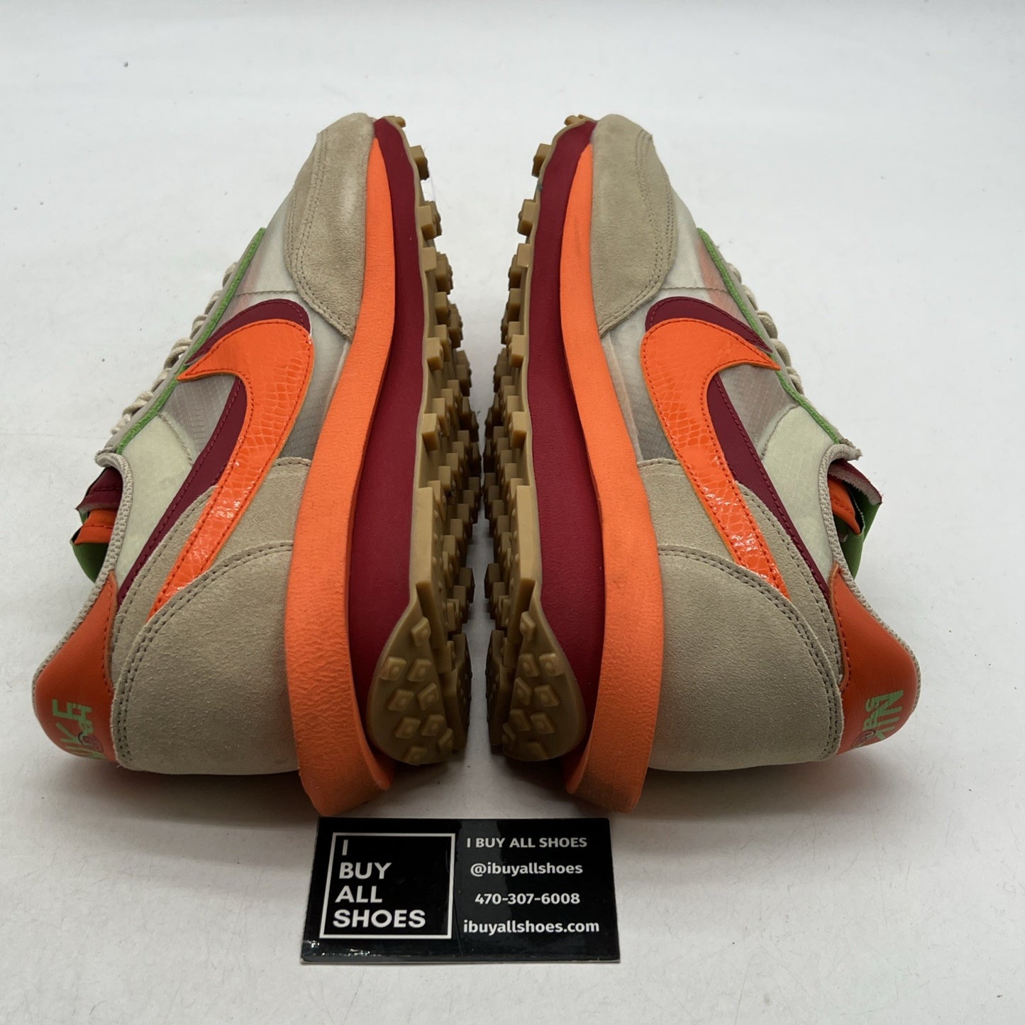 Size 11.5 - Nike sacai x Clot x LDWaffle Net Orange Blaze (DH1347-100)