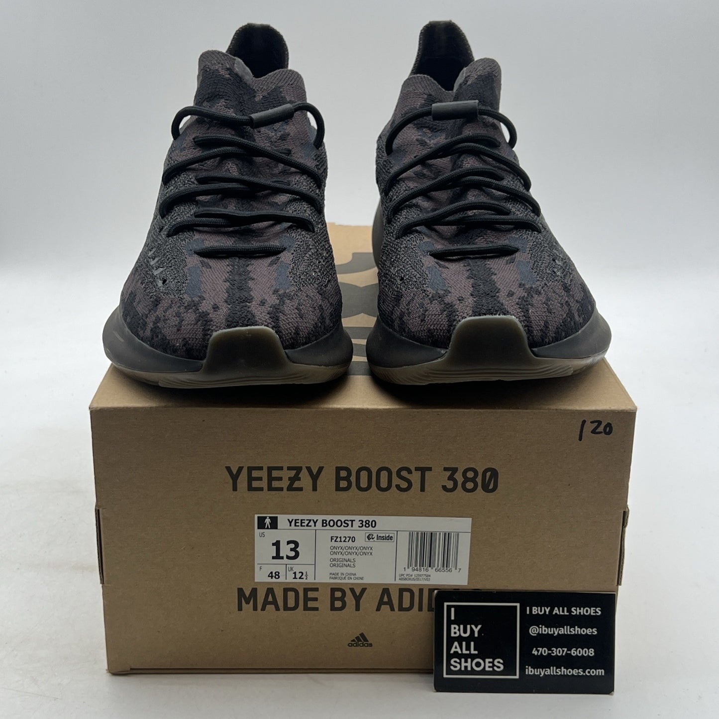 Size 13 - adidas Yeezy Boost 380 Onyx Non-Reflective (FZ1270)