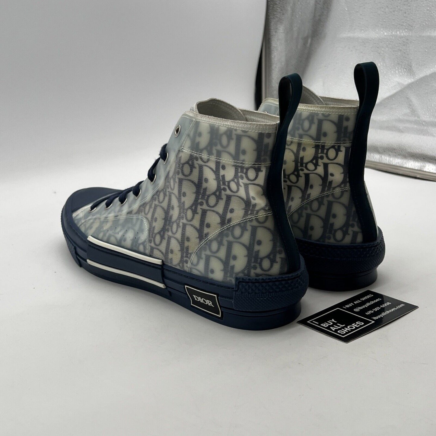 Size 14 - Dior B23 High Dior Oblique Navy Blue White